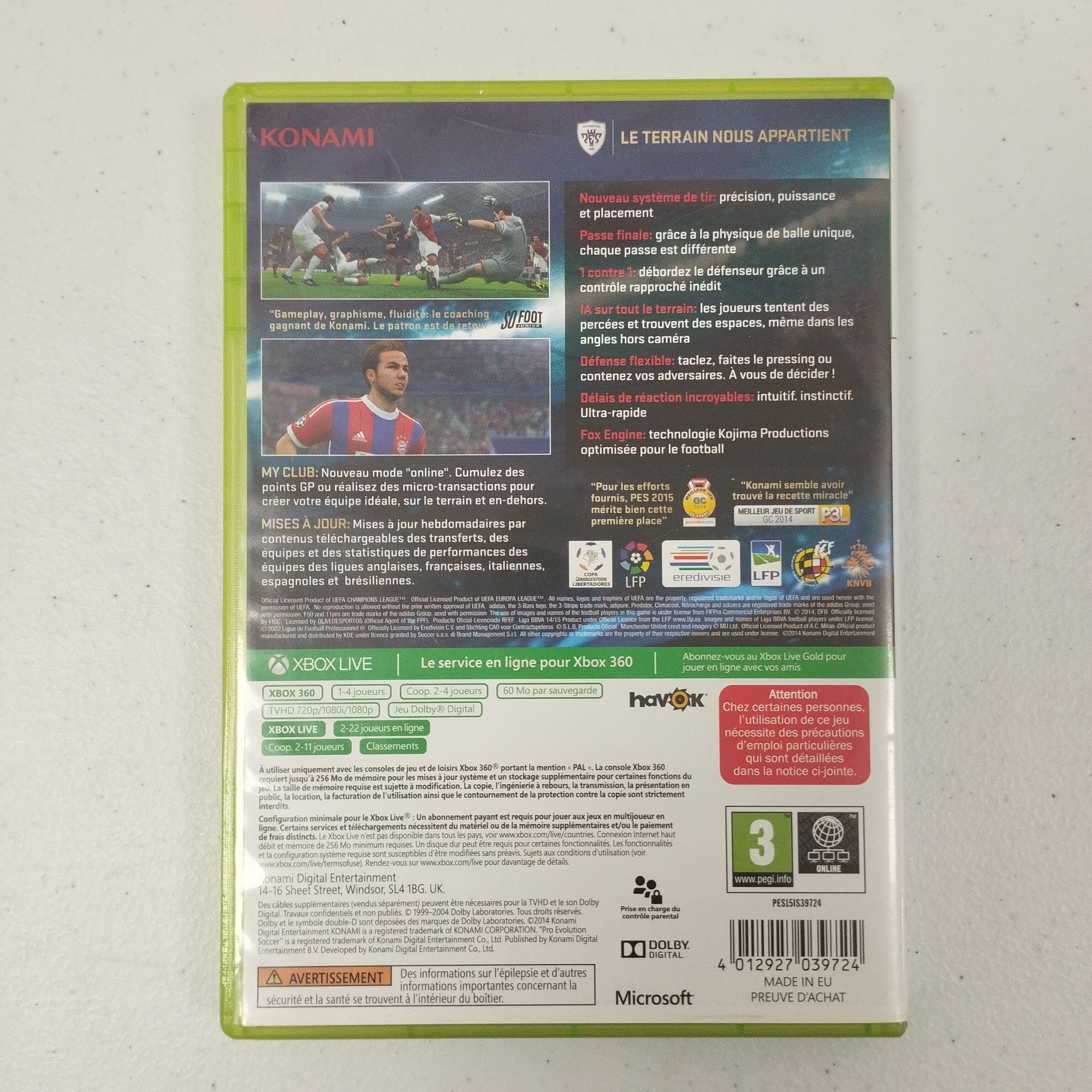 Voir photo 5 de Lot de 3 jeux XBOX 360 : Les Sims 3 /PES 2015 / Skate 3 Lot de 3 jeux XBOX 360 : Les Sims 3 /PES 2015 / Skate 3 Bon état - Vue 5 -