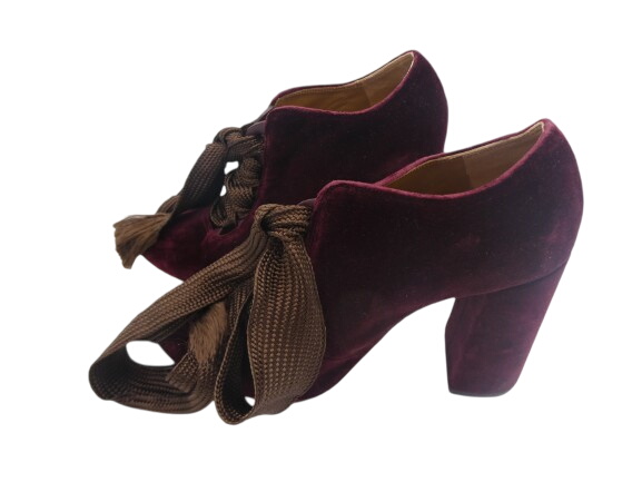 Chloé chaussures à talons en velours avec lacets - Pointure 37 - Photo 0