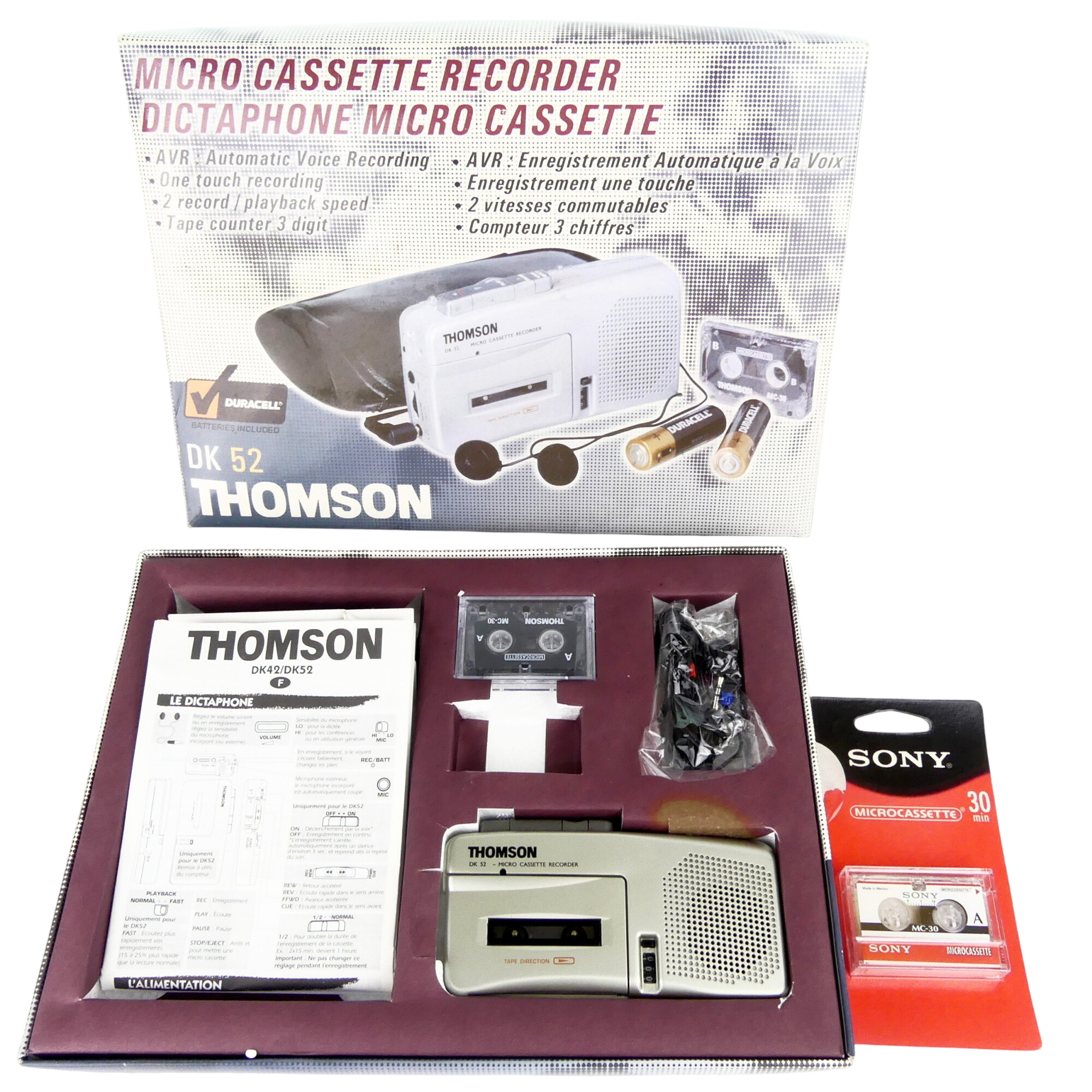 Dictaphone microcassette Thomson DK52 Bon état -  reconditionné disponible sur Label Emmaüs