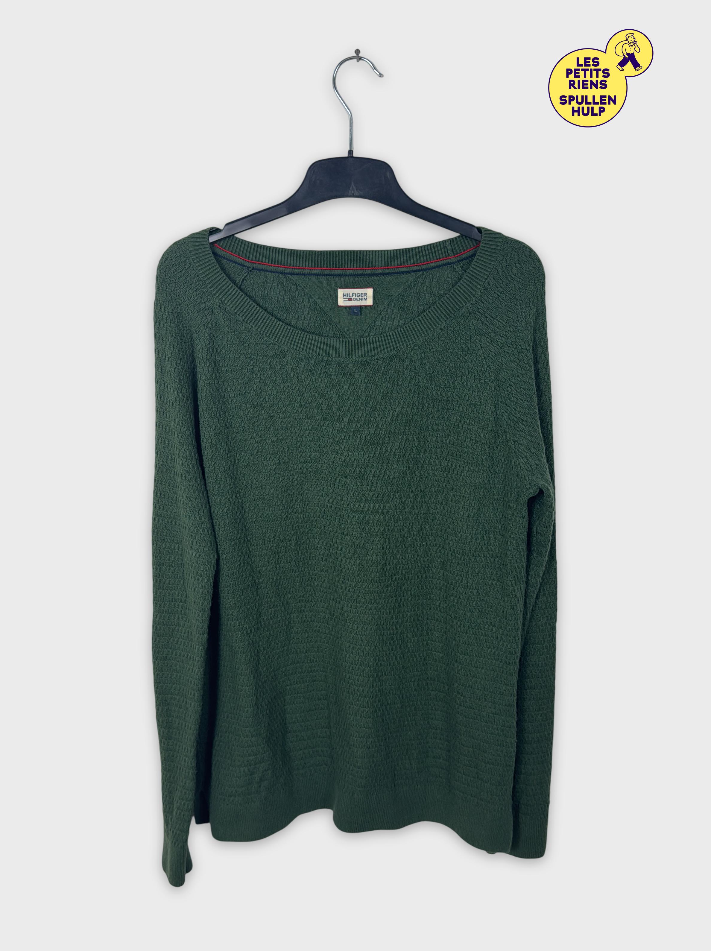 Pull homme Hilfiger denim vert L - Label Emmaus - Modalova