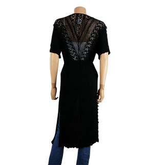Gilet noir à dentelle imprimé - femme - Rouge Gorge - taille S - Photo 1