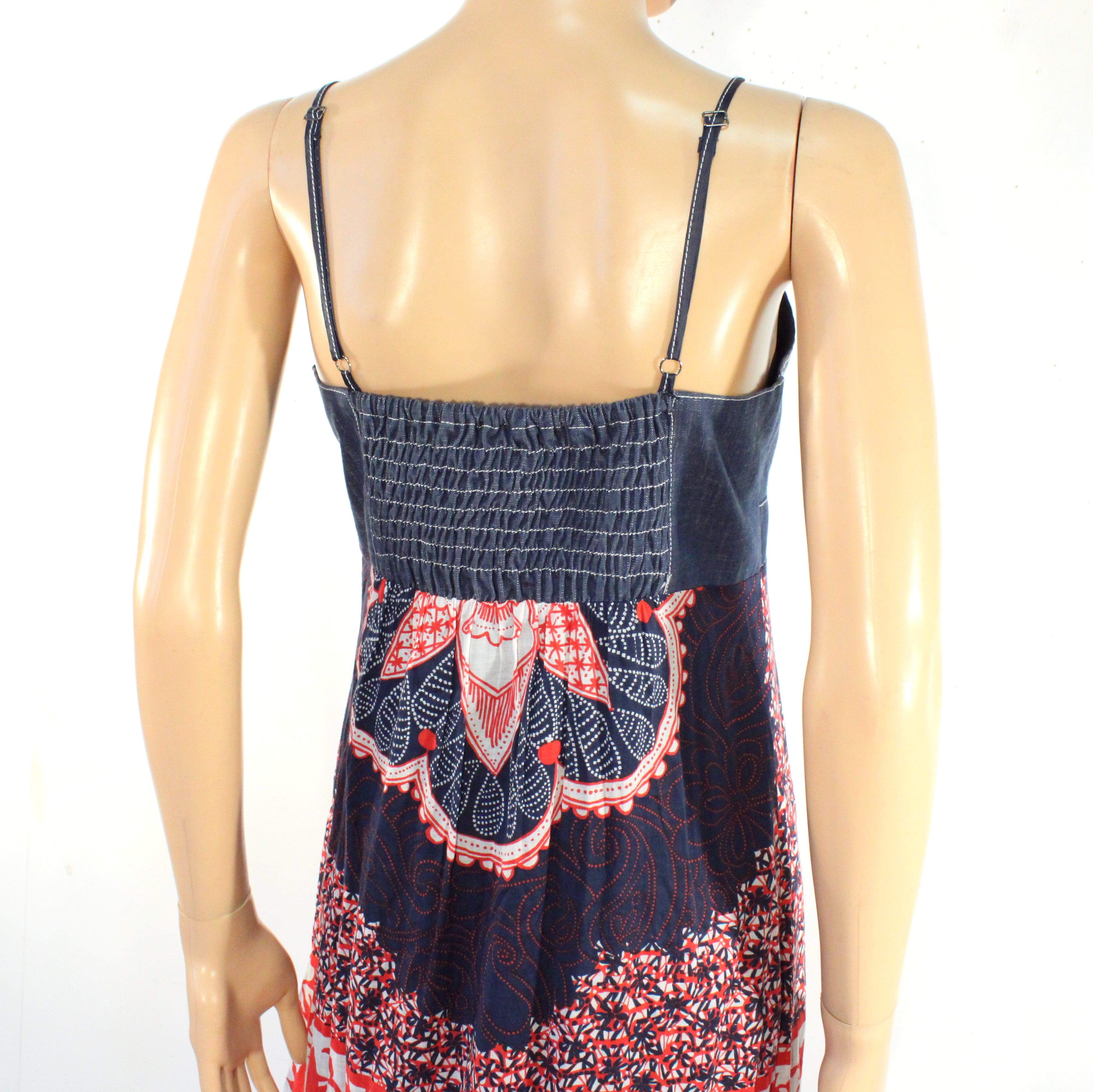 Robe En Coton Bleue Denim & Rouge BAIAO Taille 40 - Photo 4