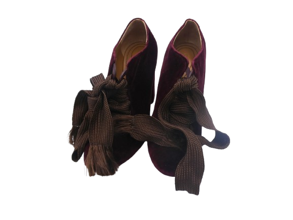 Chloé chaussures à talons en velours avec lacets - Pointure 37 - Photo 4