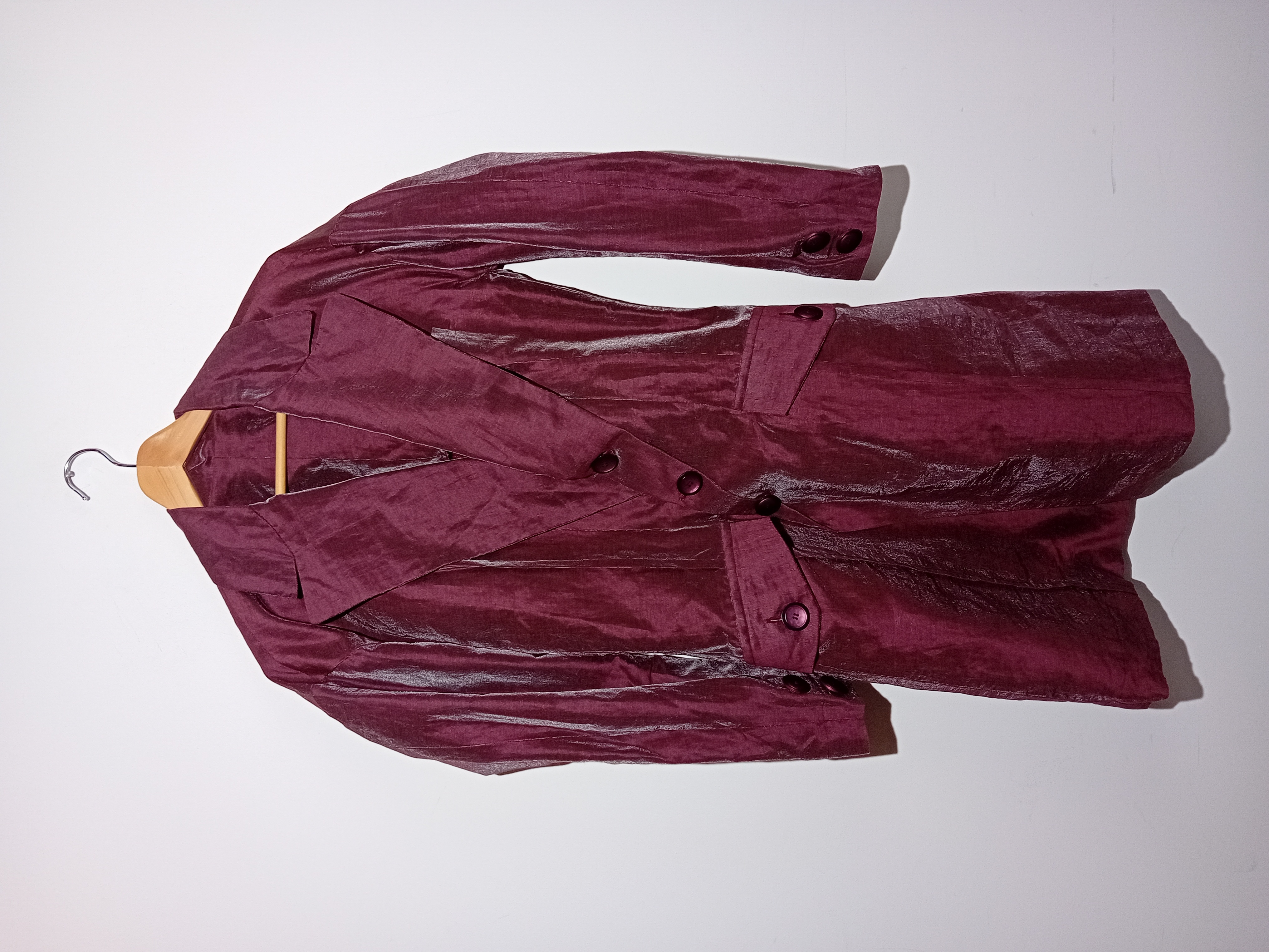 Veste Blazer Femme Prune Effet Froissé M (T4639)  - Vue 2 - 