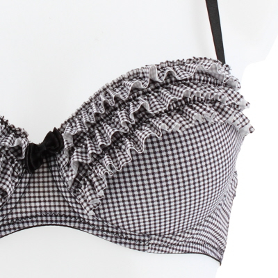 Soutien gorge noir et blanc imprimé a Carreaux avec armatures - femme - taille - 90B - Photo 2