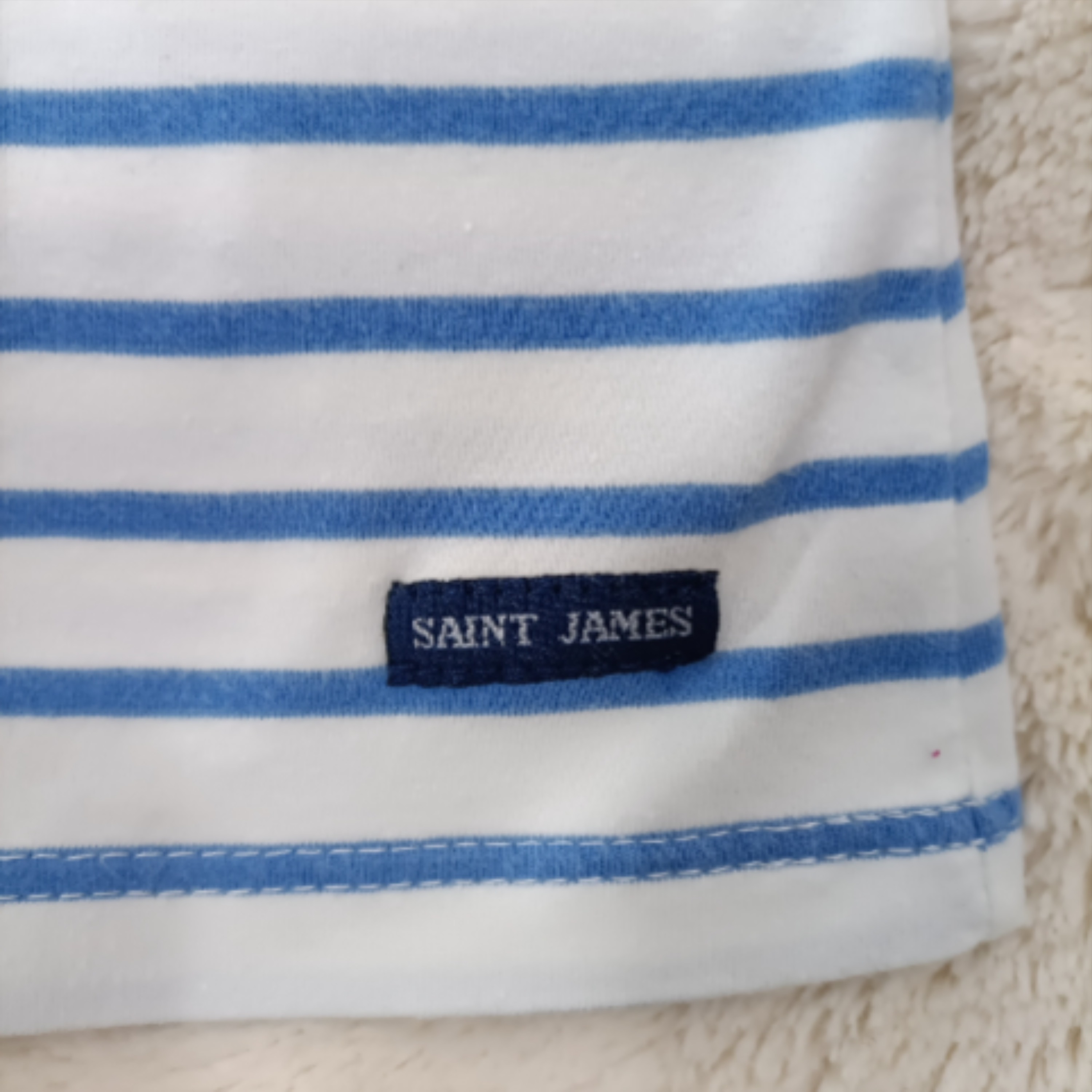 Tee-shirt style marinière en coton - Saint James - Taille M estimé État correct - Vue 4 - 