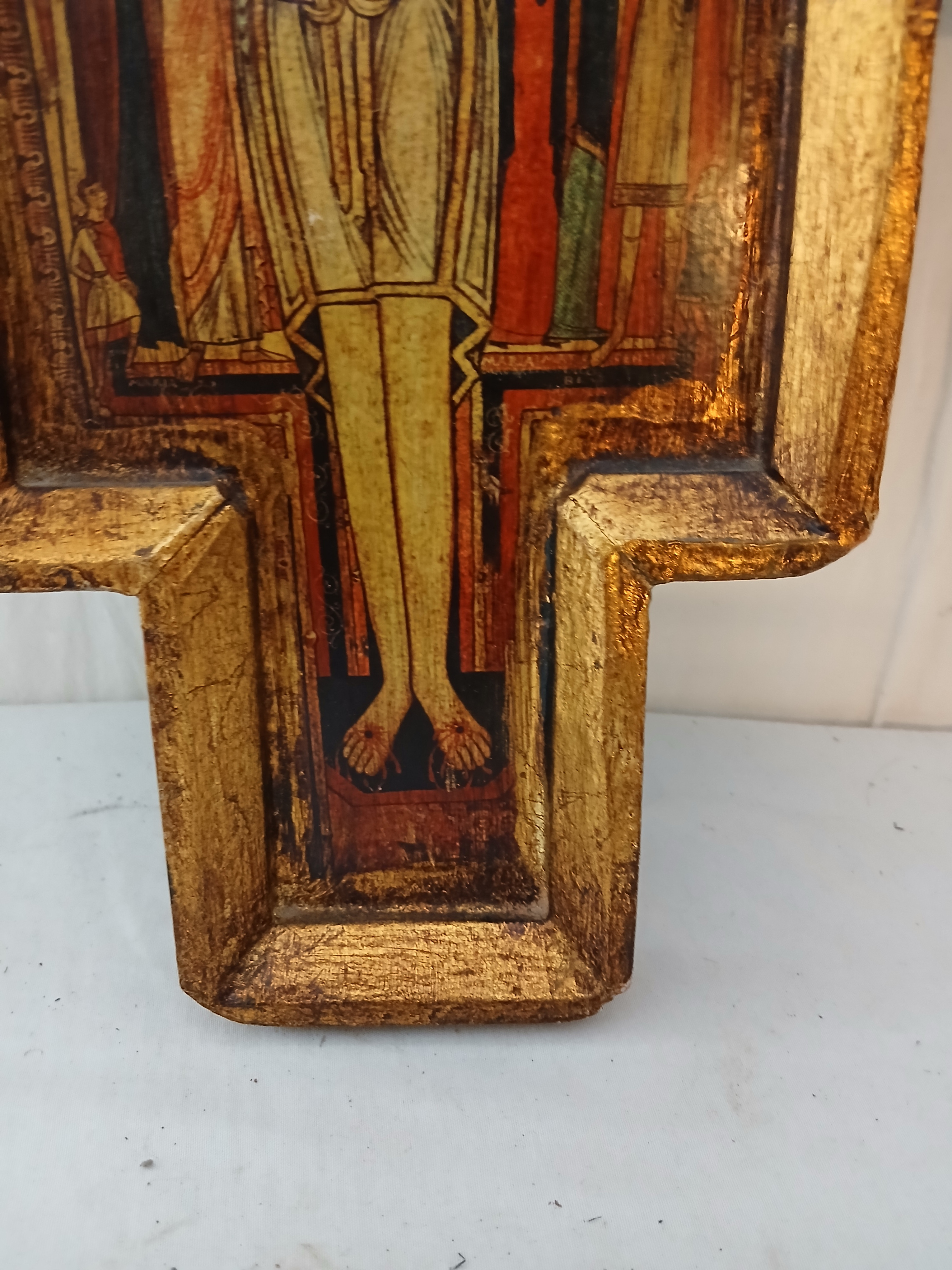Icone orthodoxe Christ représenté en croix sur bois. - Photo 3
