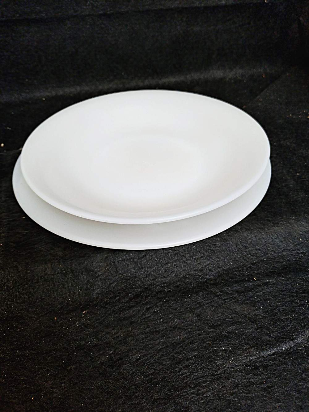 Lot de 8 assiettes ARCOPAL blanches- opaline -vintage- - Photo 3