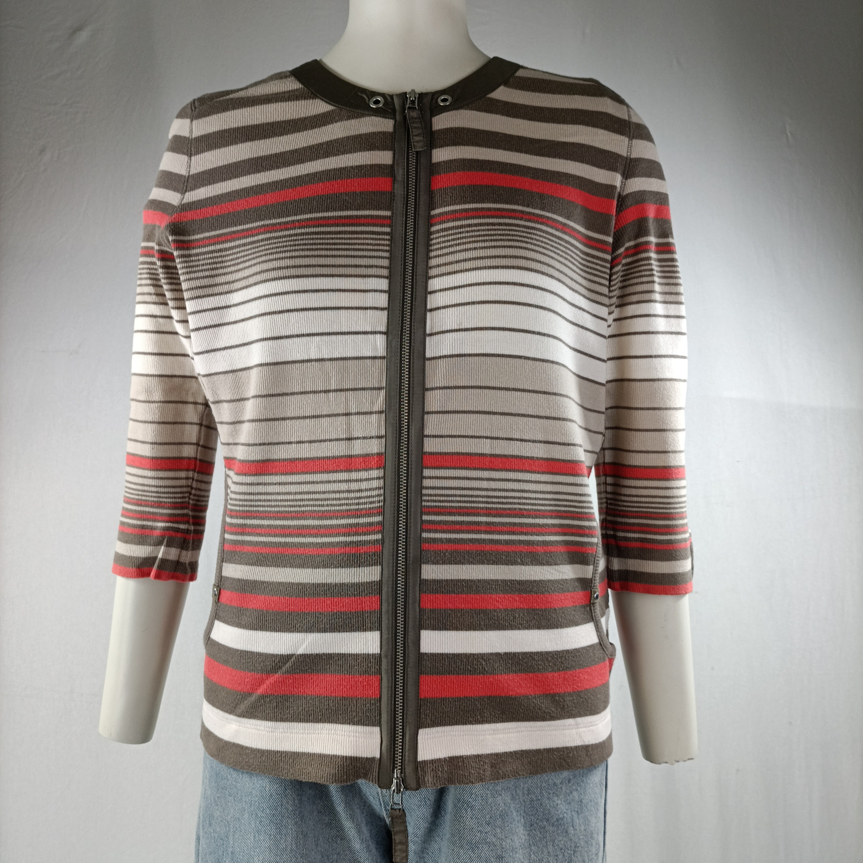 Gilet rayé col rond - Basler - Taille 40 - Photo 6