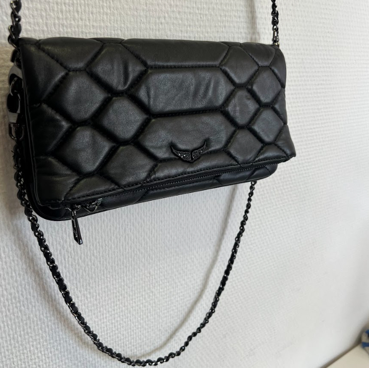 Sac à main Zadig&Voltaire Rock cuir noir matelassé  - Vue 4 - 