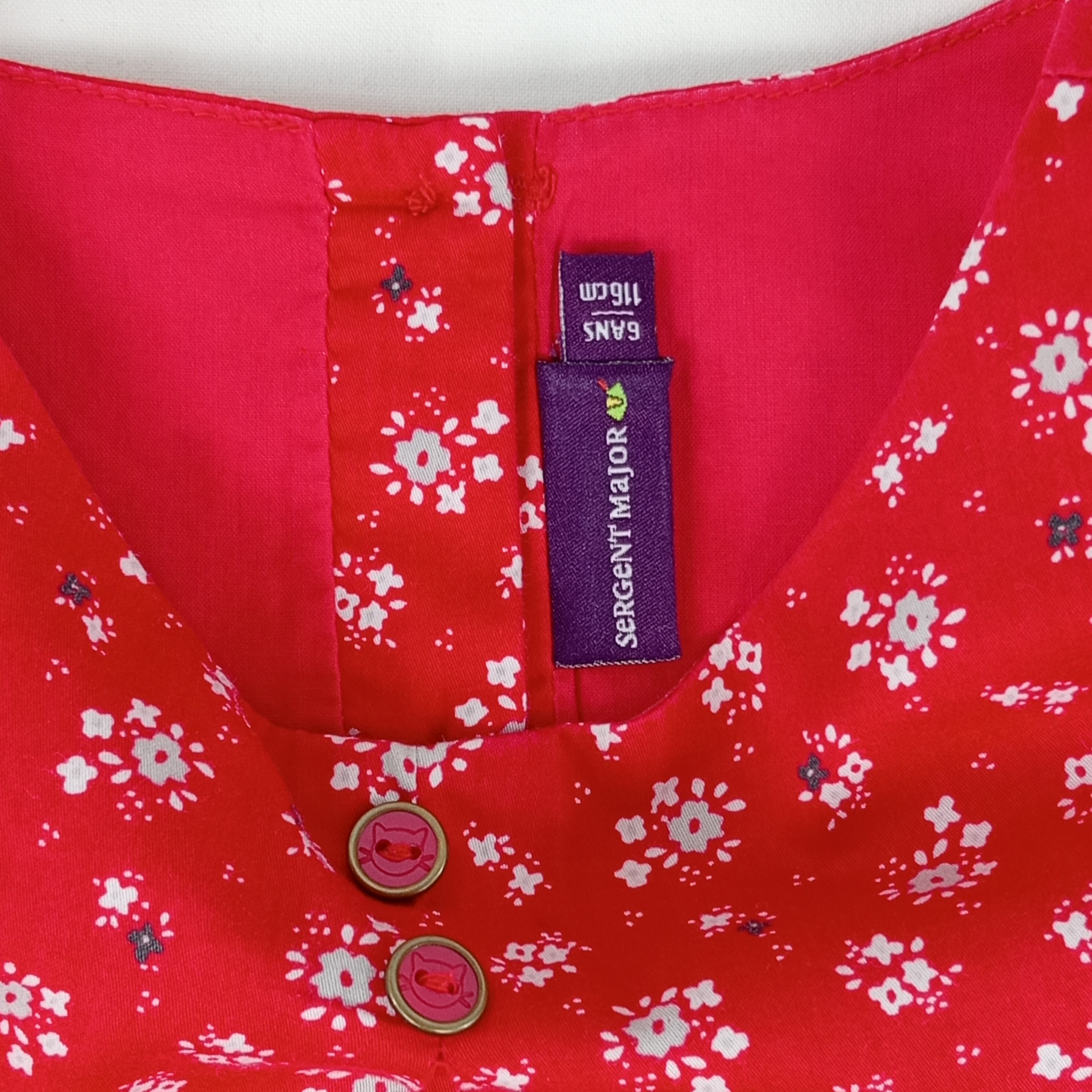 Robe enfant fille à fleurs de la marque Sergent Major à bretelles de couleur rouge taille 116 cm (6 ans) - Photo 6