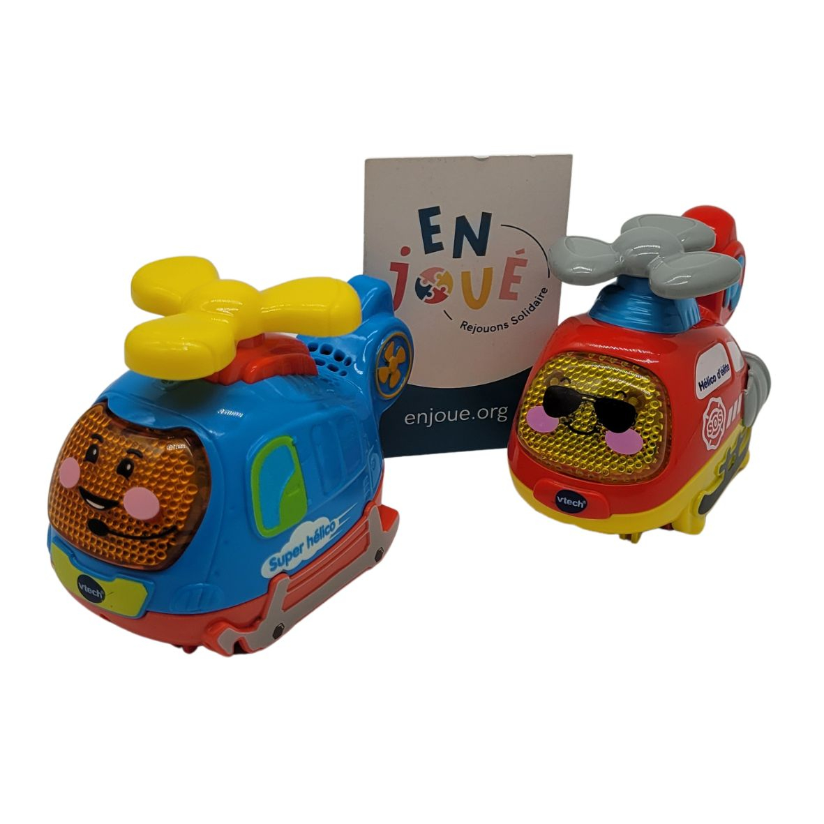 Lot de 2 véhicules Tut Tut bolides - Théo super hélico & Hippolyte hélico d'élite - Vtech - Dès 12 mois. Bon état - Vue 3 - 