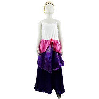 Déguisement bohémienne robe de danseuse oriental violette , nacré + toque - fille - 10/12 ans  - Photo 0