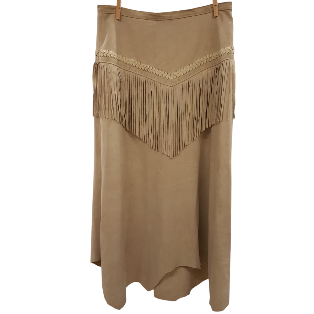Jupe en peau beige - LUIS TRENKER -Taille 40 estimée (42 italien) Bon état -  reconditionné disponible sur Label Emmaüs