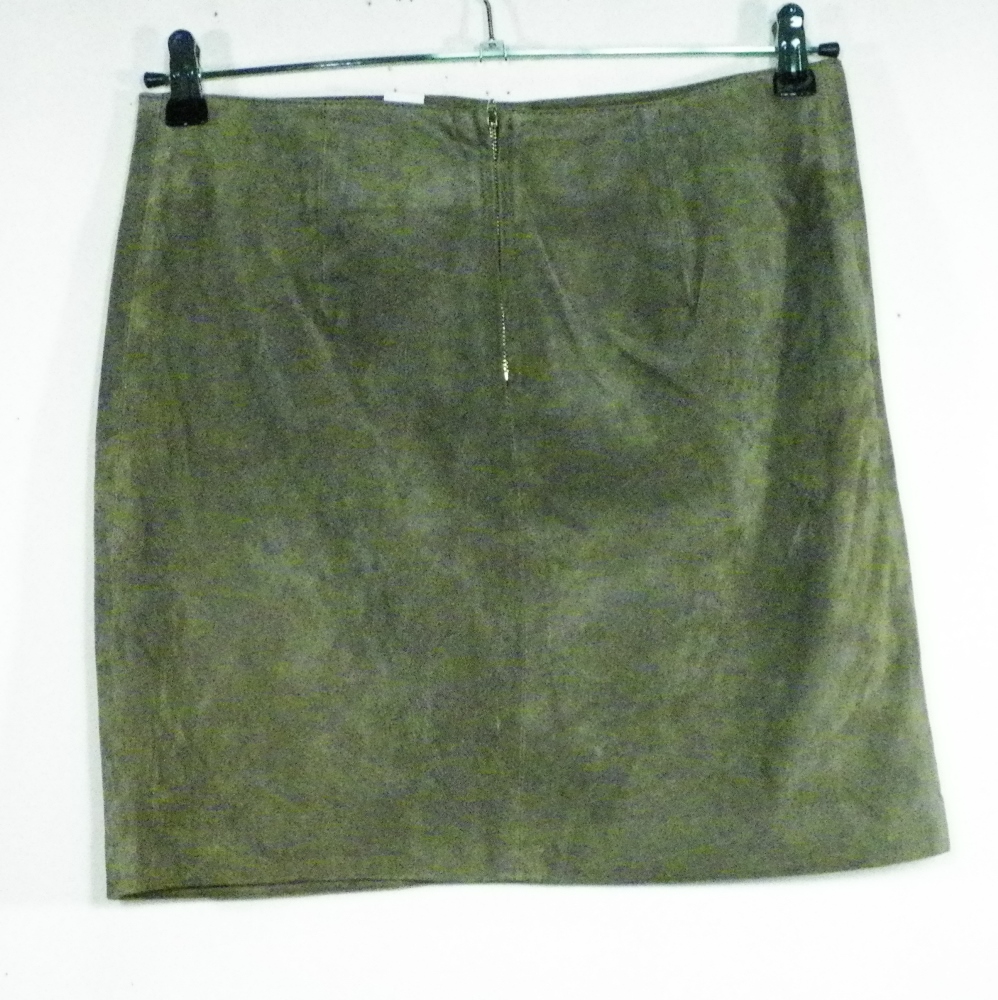 Jupe En Cuir Gris GRAIN DE MALICE T 38. Bon état - Vue 2 - 