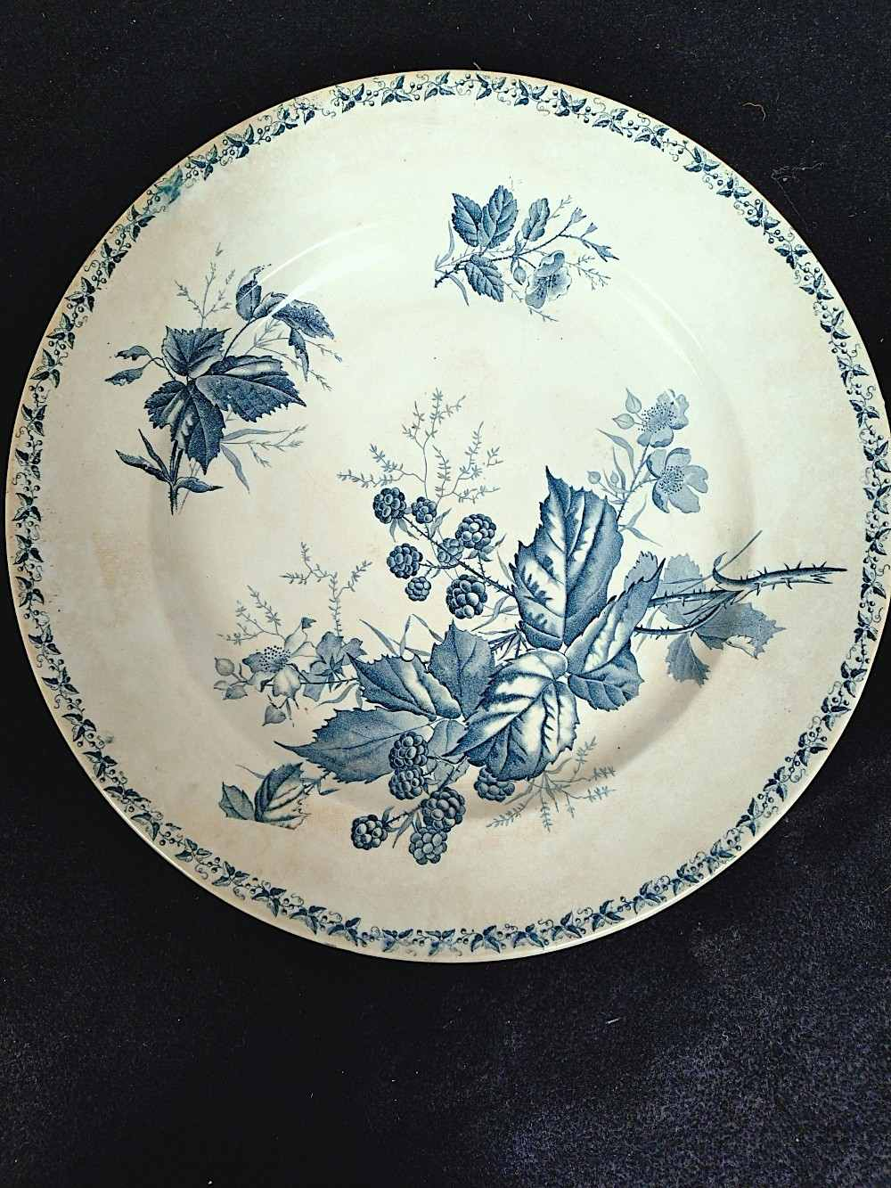 Voir photo 2 de Grande assiette plate ancienne Badonviller modèle mûre. Grande assiette plate ancienne Badonviller modèle mûre. Bon état - Vue 2 -