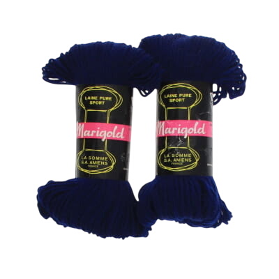 Lot de 2 pelotes de laine bleu foncé - Marigold - 50g par pelote - Photo 0