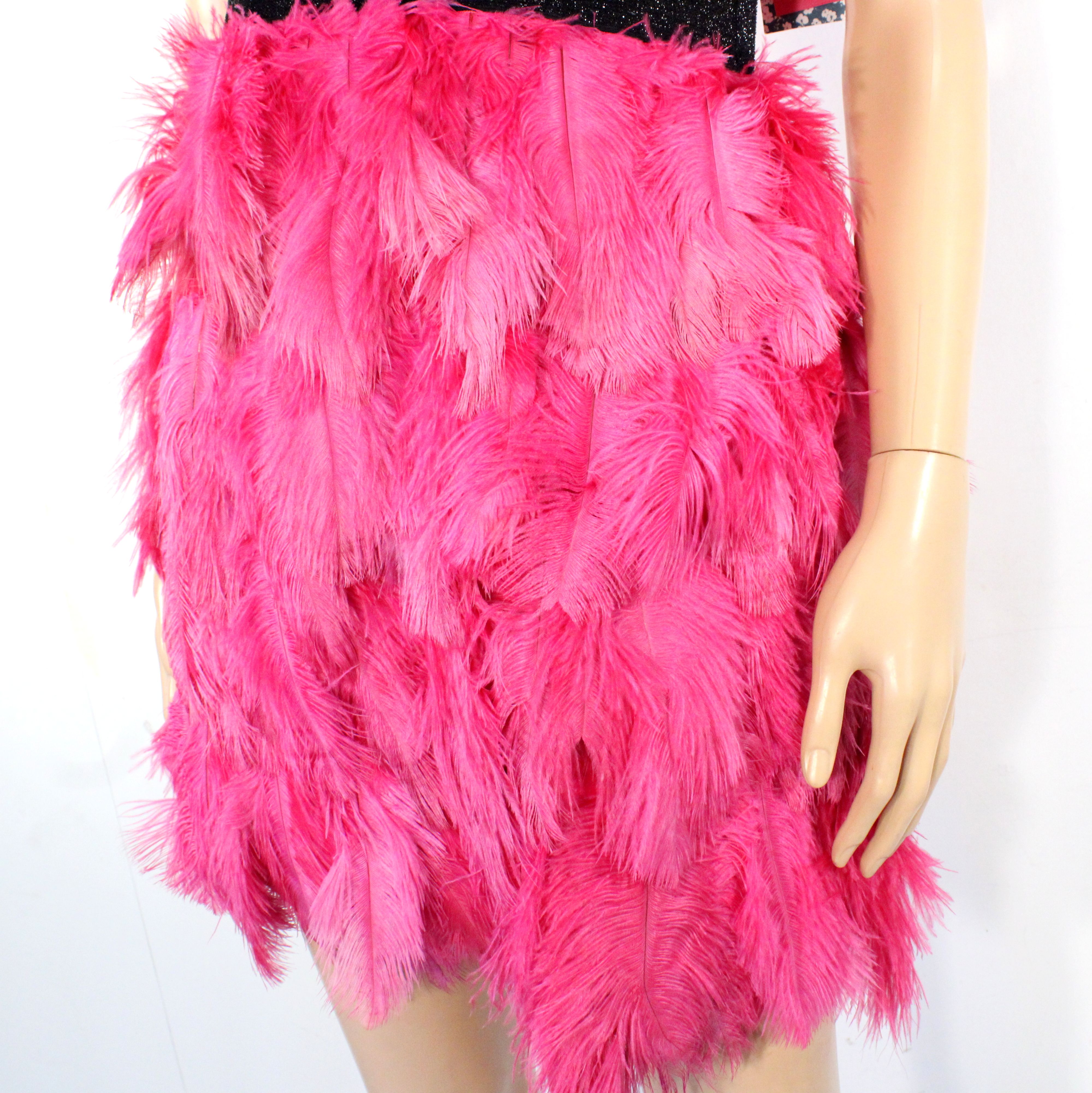 Robe Rose Fuchsia A Plumes NAF NAF Taille 38 - Photo 4