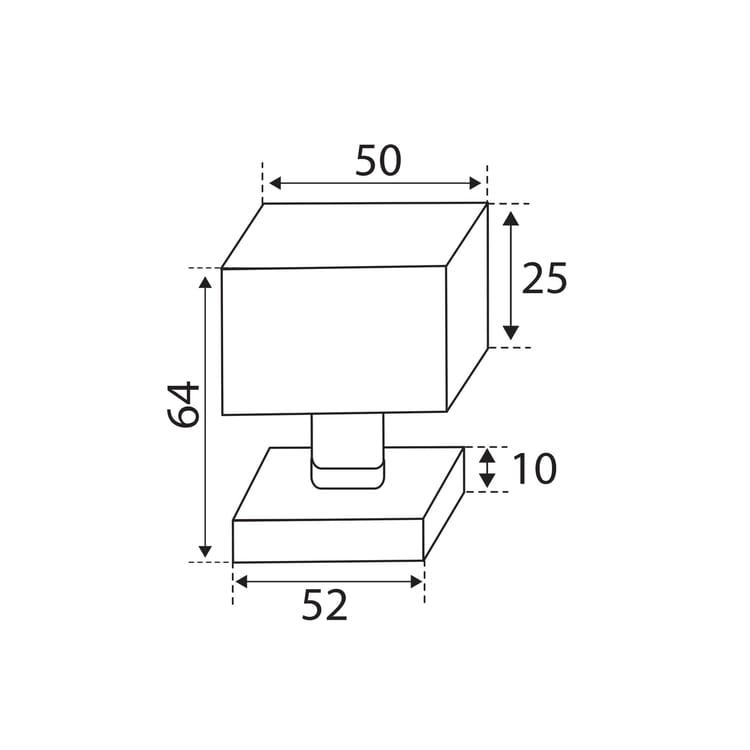 1 bouton sur rosace carré LINEA BERTOMANI sans trou laiton brossé - Photo 1