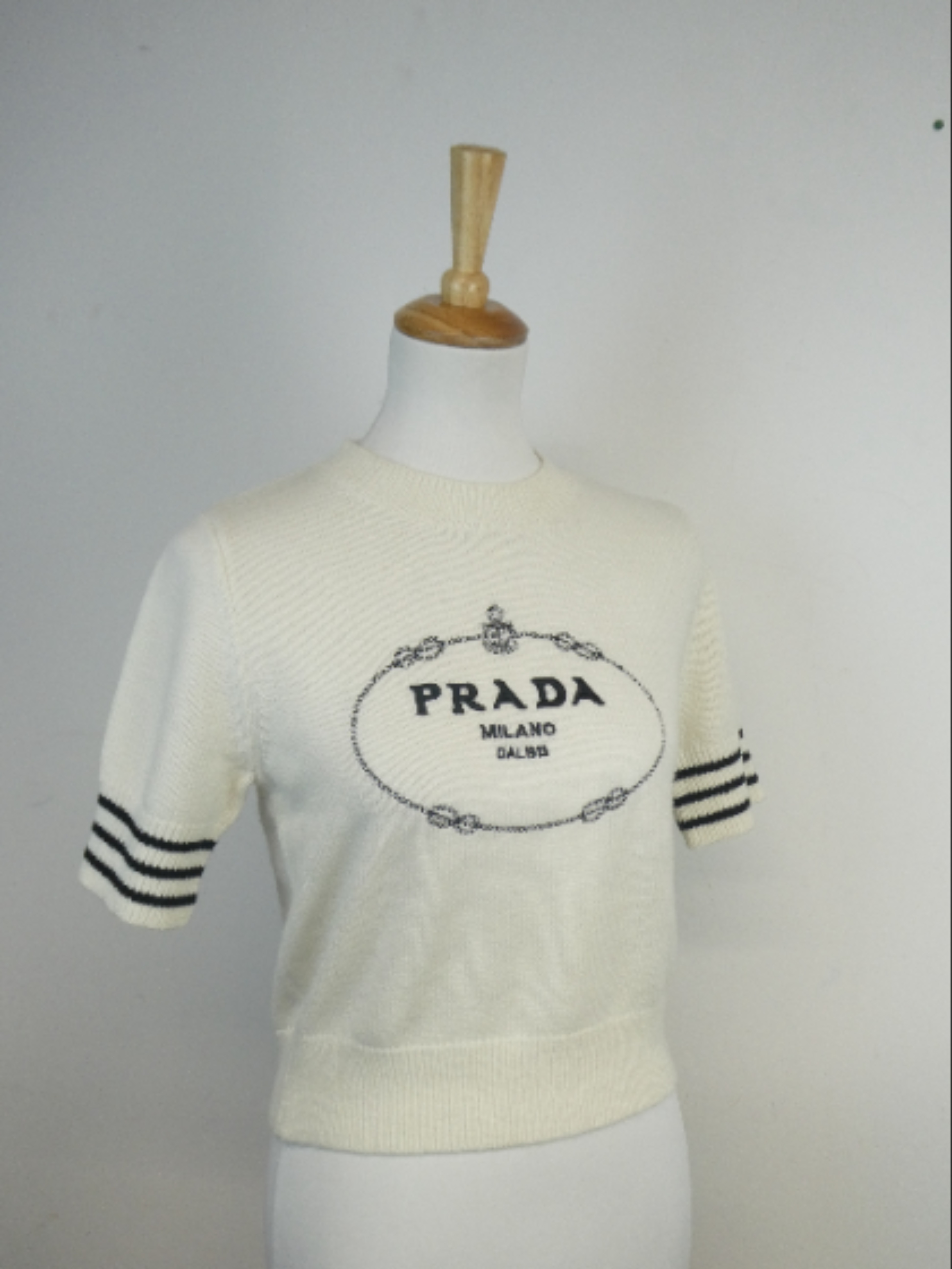 Prada - Pull blanc en laine - 34/XS/S - Photo 2