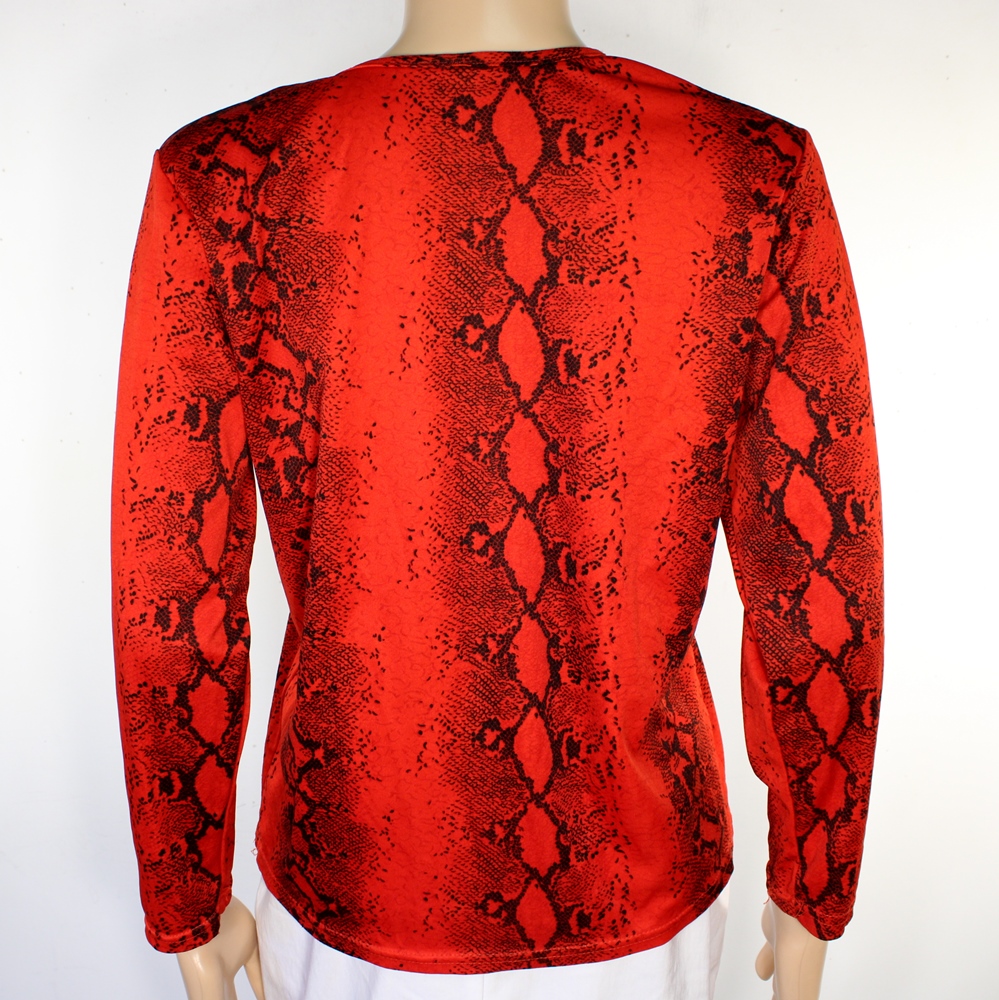 T- shirt Femme Rouge Imprimé Reptile Taille Estimé XXL - Photo 2