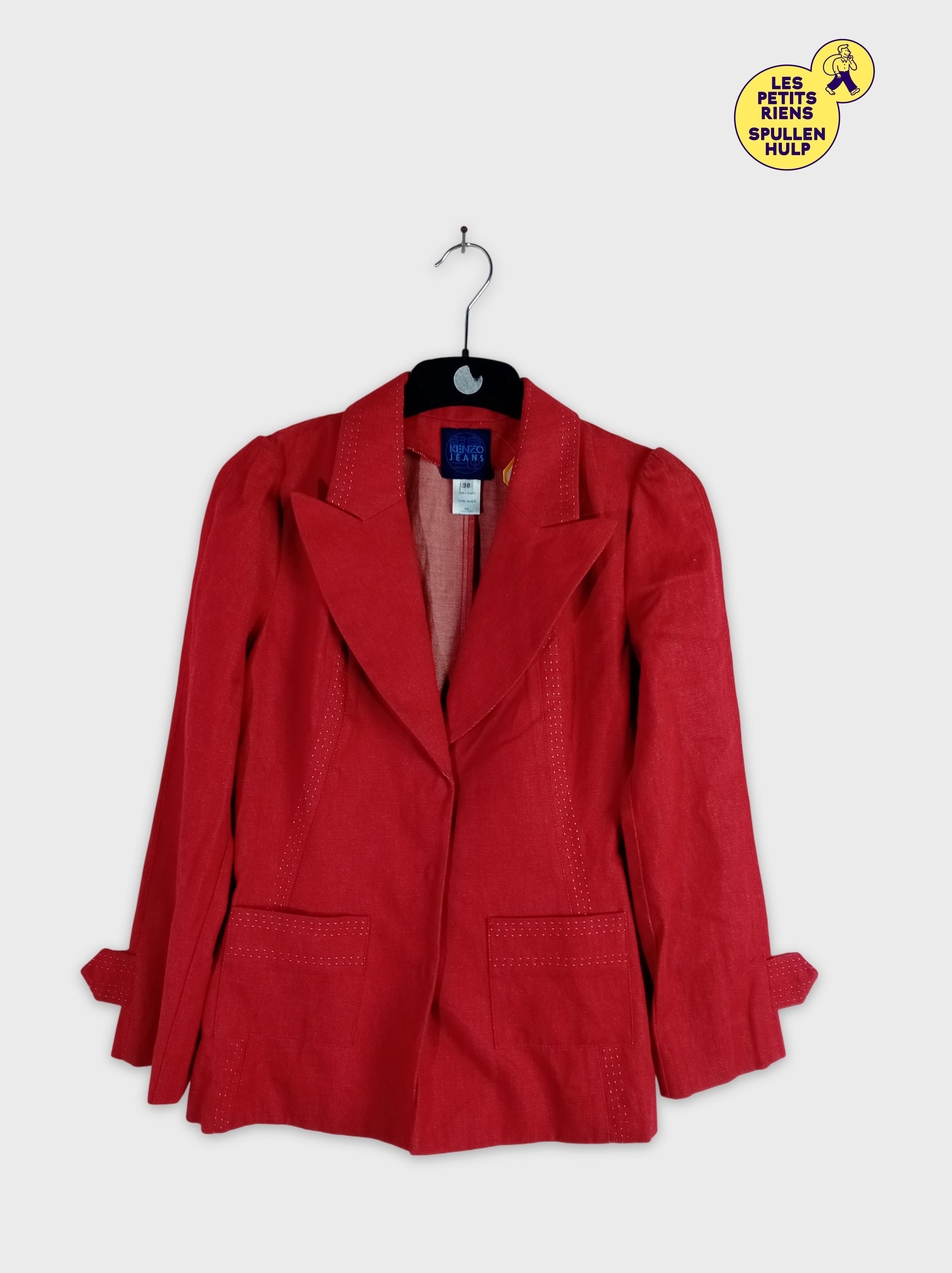 Veste rouge Kenzo jeans en coton et lin M 38 Très bon état -  reconditionné disponible sur Label Emmaüs