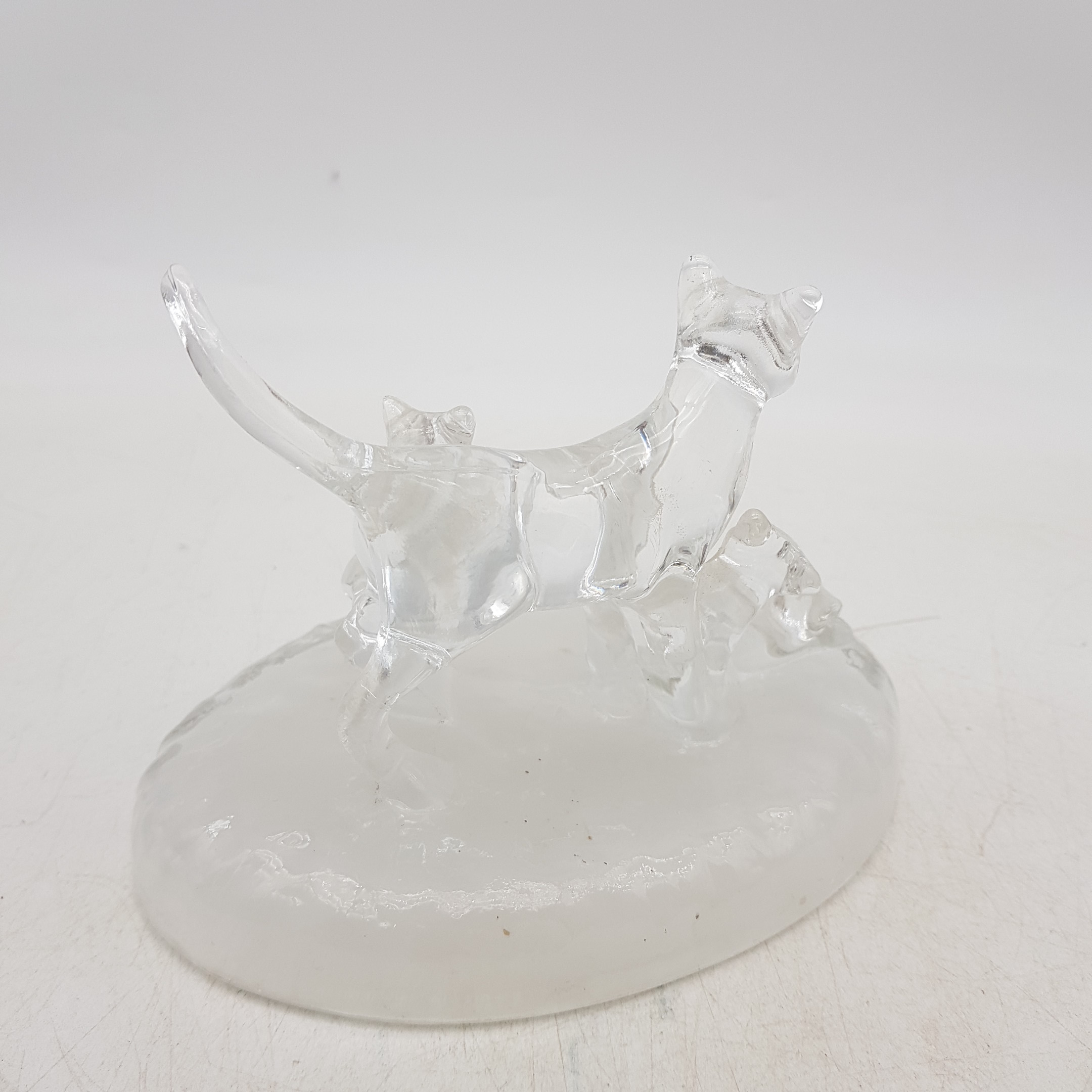 Statuette de chats en verre sur support Bon état - Vue 4 - 