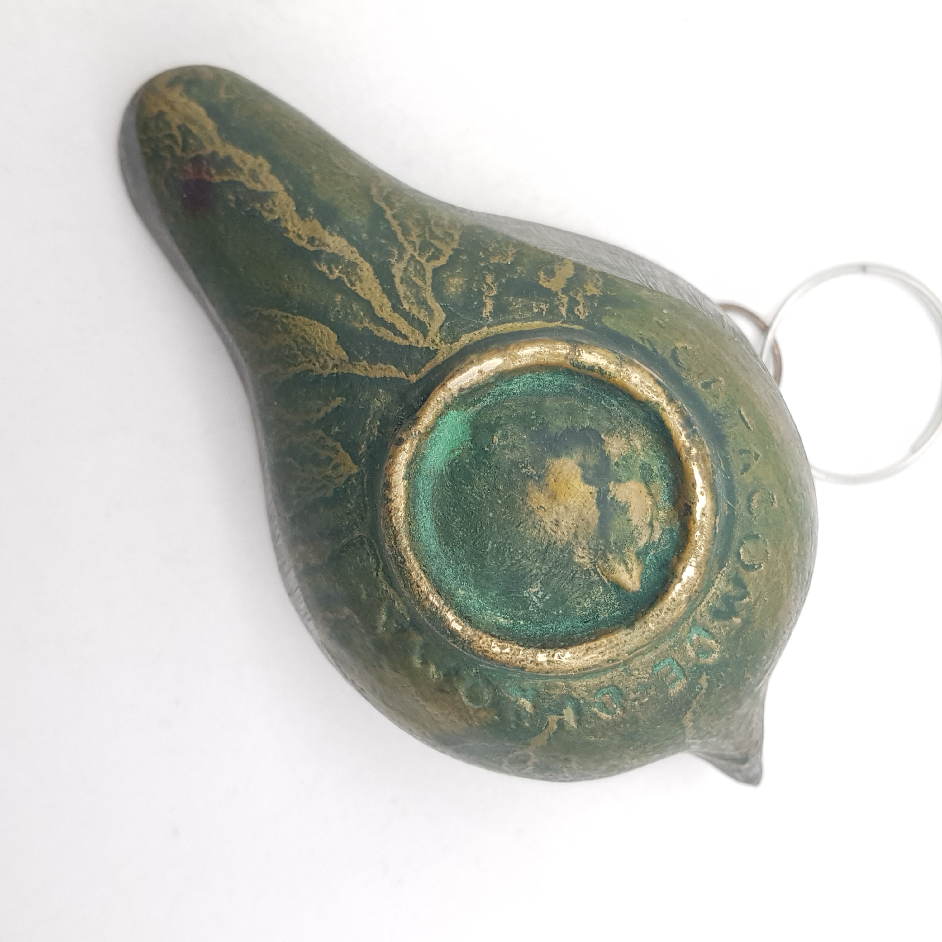Voir photo 2 de Lampe à huile en laiton, venant des Catacombe de Rome Lampe à huile en laiton, venant des Catacombe de Rome Bon état - Vue 2 -