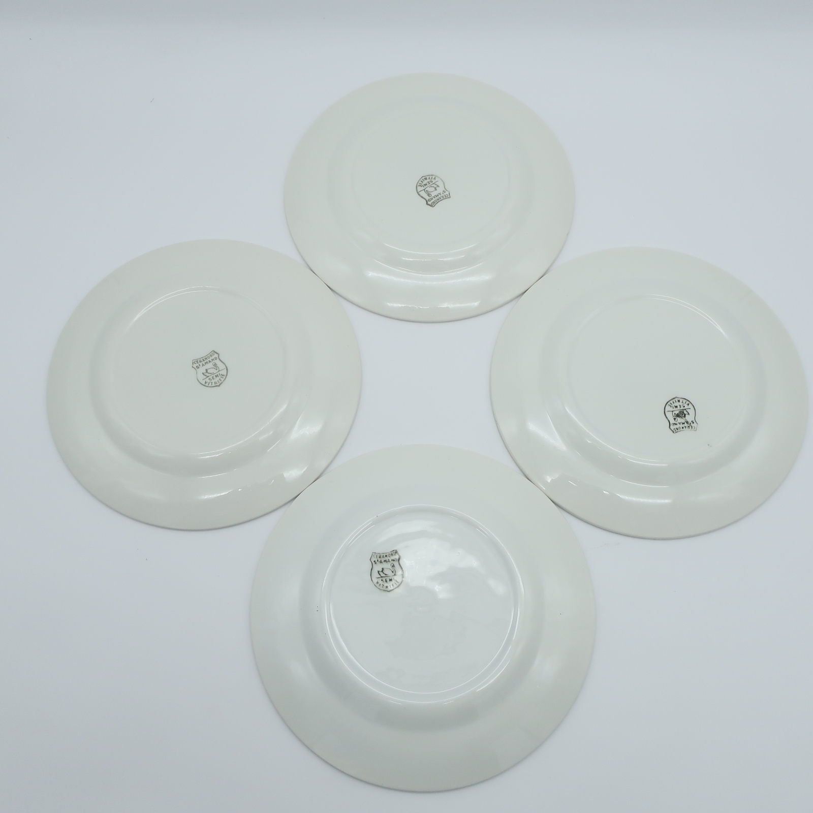 Ensemble de 8 Assiettes anciennes en porcelaine Semi Vitrifié Céranord , St Amand - Très bon état - Photo 5