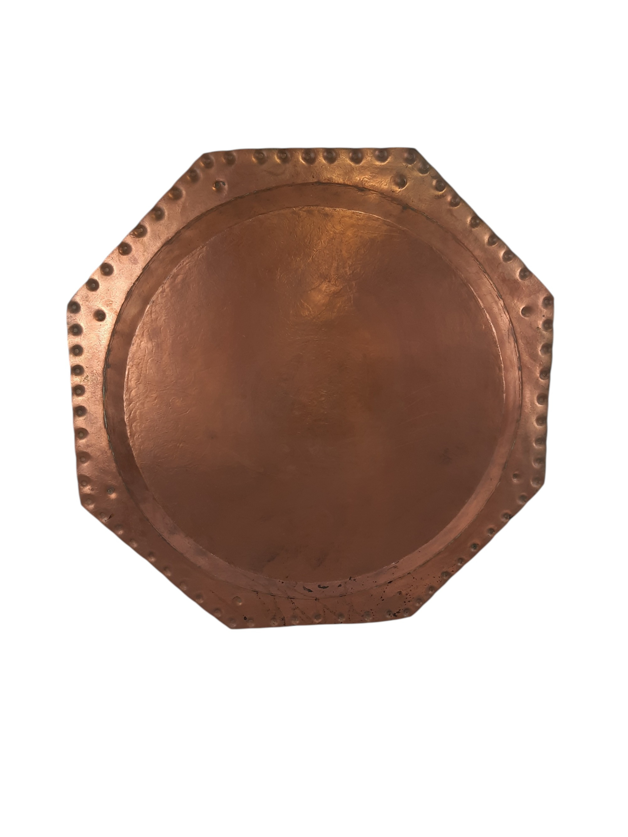 Voir photo 2 de Grand Plateau artisanat marocain en laiton Grand Plateau artisanat marocain en laiton Bon état - Vue 2 -