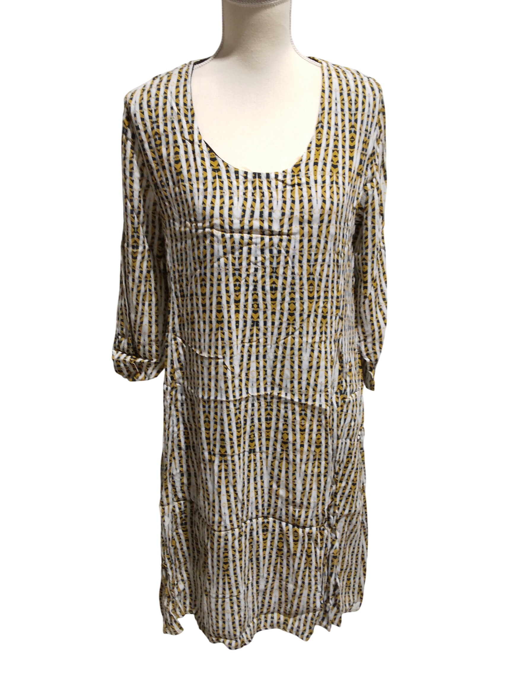 Robe longue manches 3/4 moutarde, La fée Maraboutée Paris - 36 Comme neuf -  reconditionné disponible sur Label Emmaüs