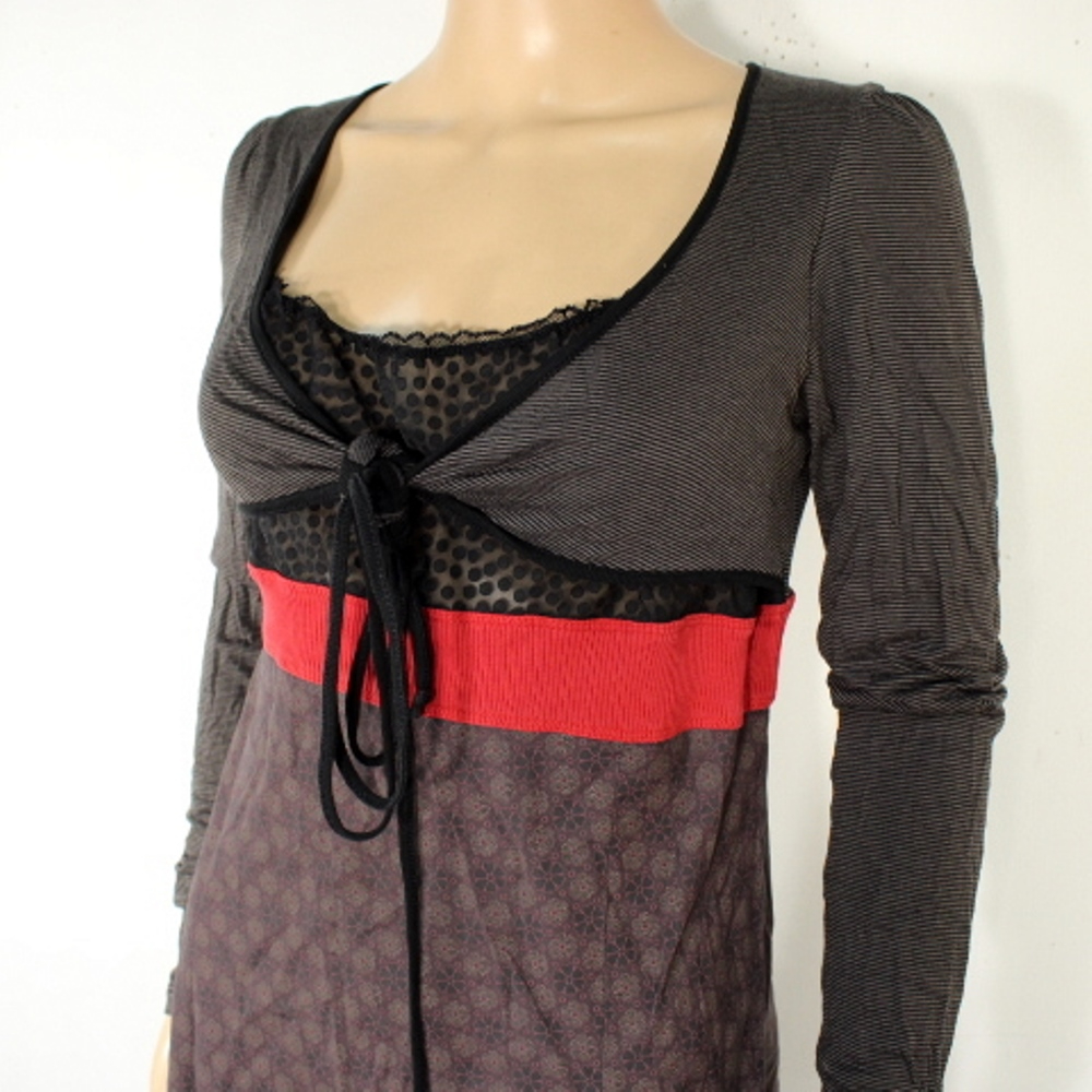 Robe Femme Grise & Rouge COP. COPINE Taille 40 Bon état - Vue 2 - 