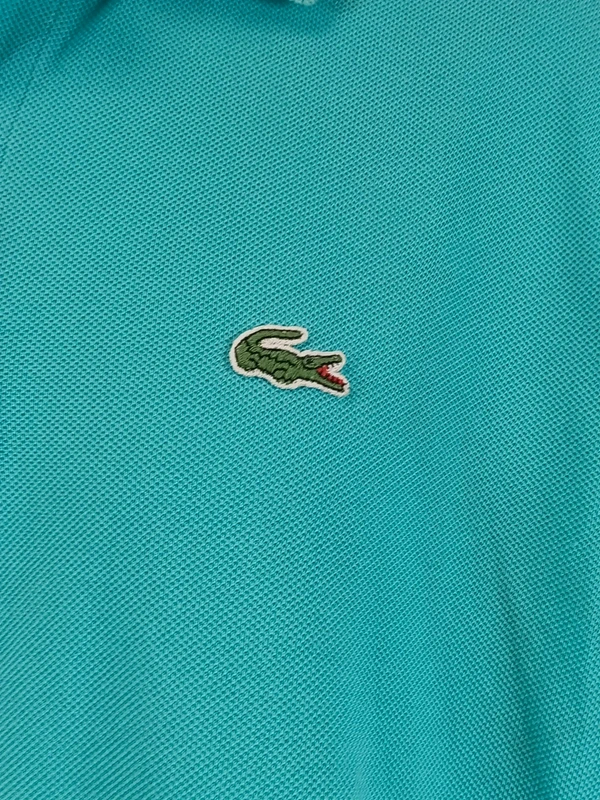 Polo Lacoste turquoise manches courtes coton piqué taille 4 Très bon état - Vue 3 - 