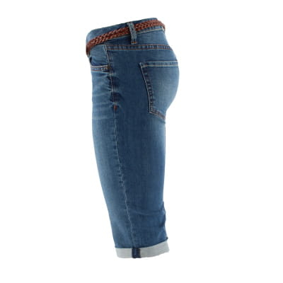 Pantacourt en jean bleu - femme - Sismix - taille 36 - Photo 2
