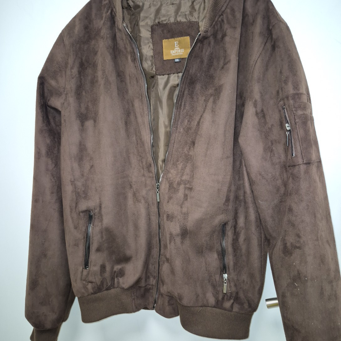 Veste marron cuir suédé - Emporio Fashion - Taille XXL - Photo 1