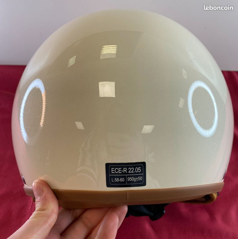 Casque semi ouvert Scooter /Vespa - Look Vintage - Neuf T.L Comme neuf - Vue 4 - 