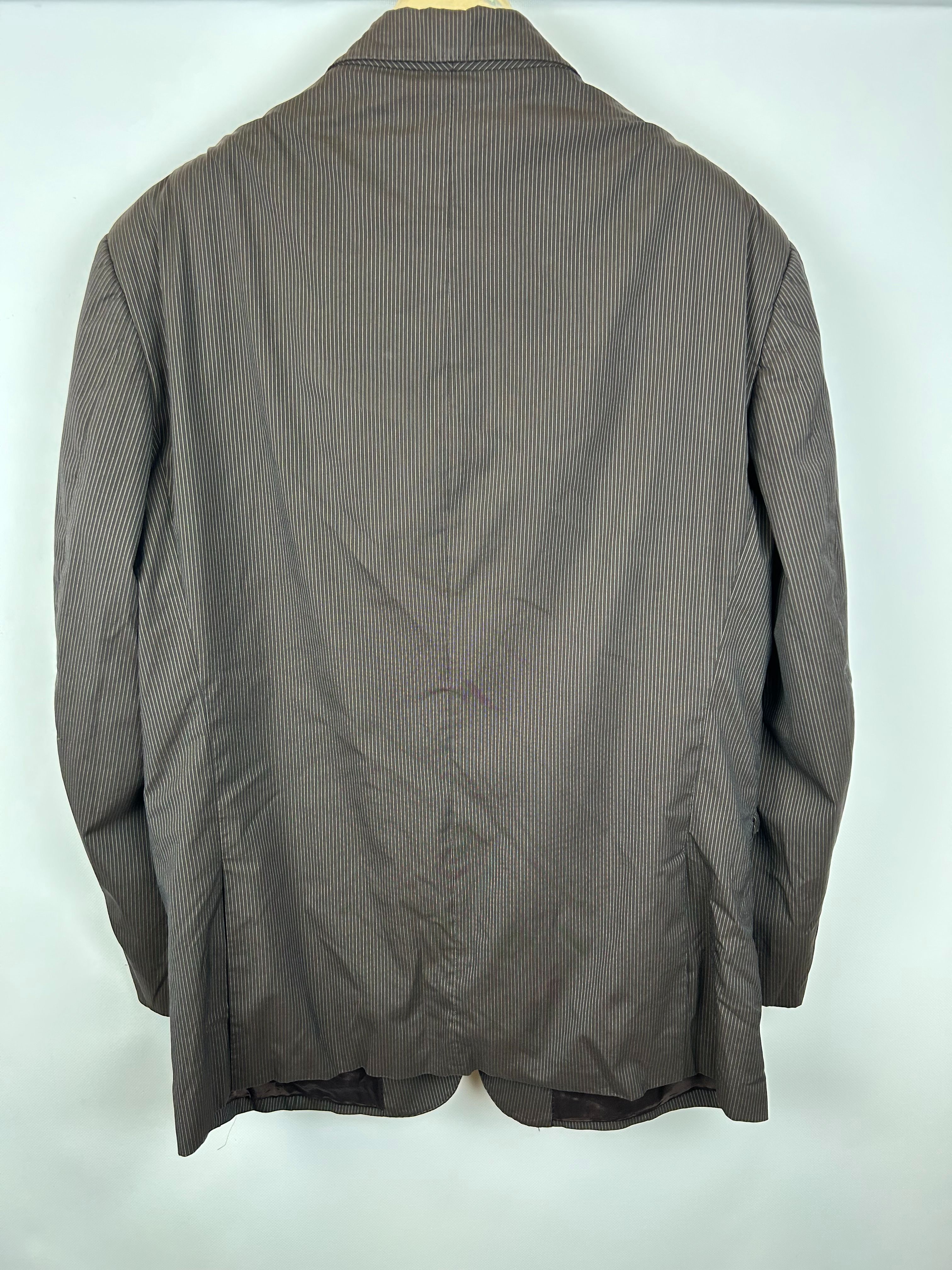 Veste de costume marron à rayures - Thierry Mugler - IT 56 - Photo 2