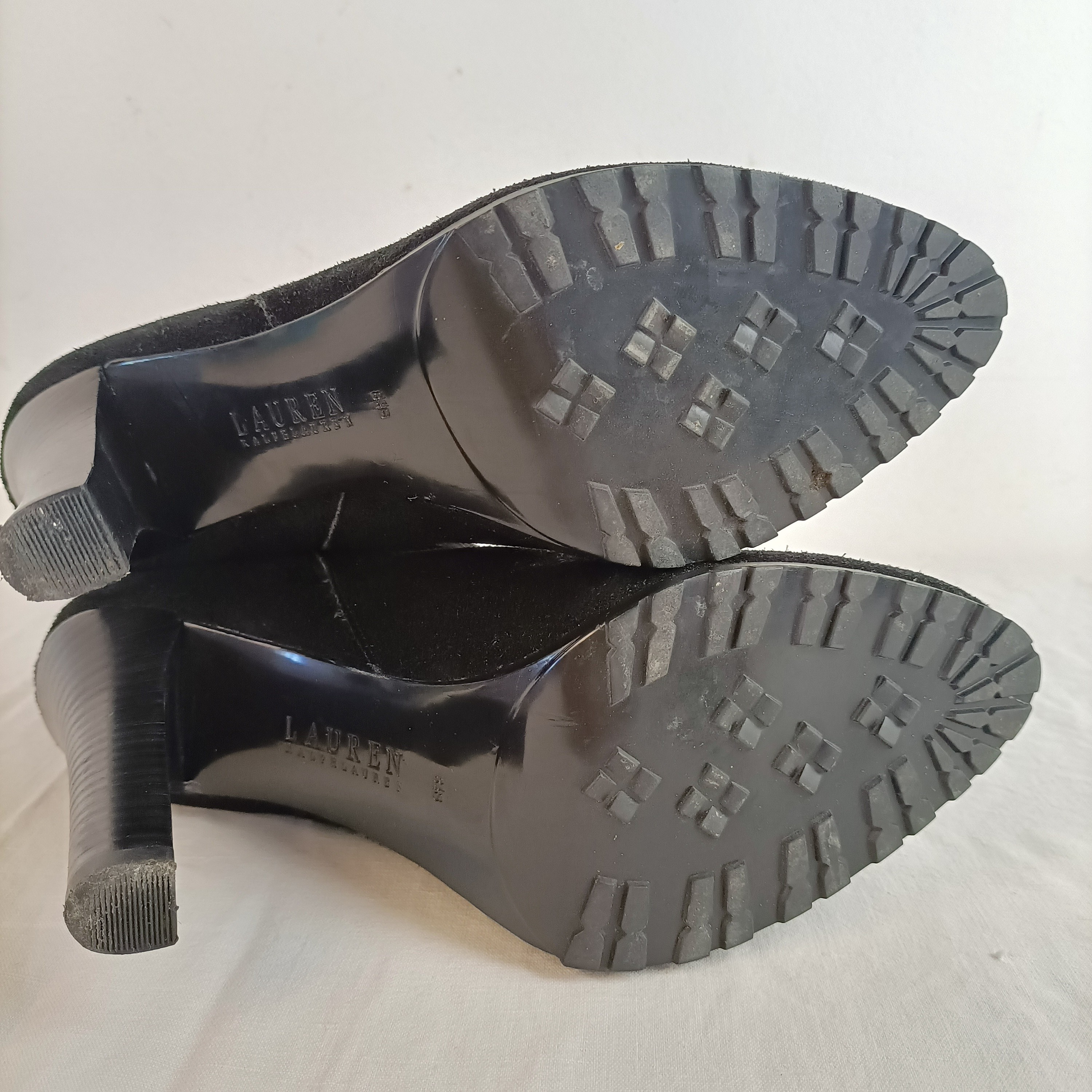 Bottines à talon en daim noir Ralf Lauren - 42 - Photo 8