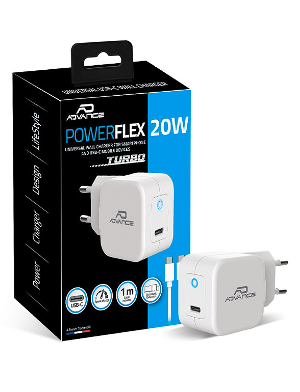 Chargeur Usb-C Turbo Advance Powerflex - 20W