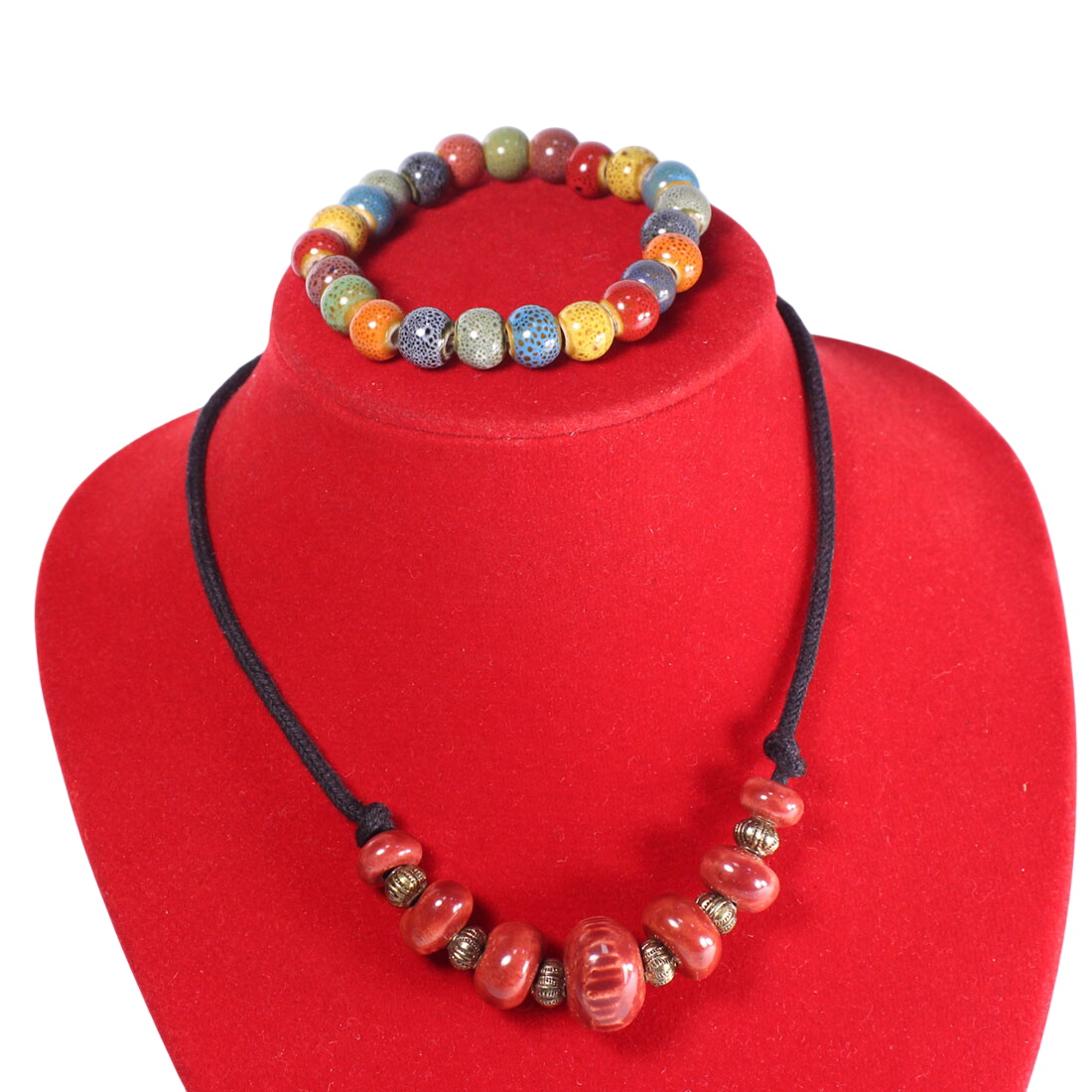 Collier ras de cou + bracelet en cramique - Label Emmaus - Modalova