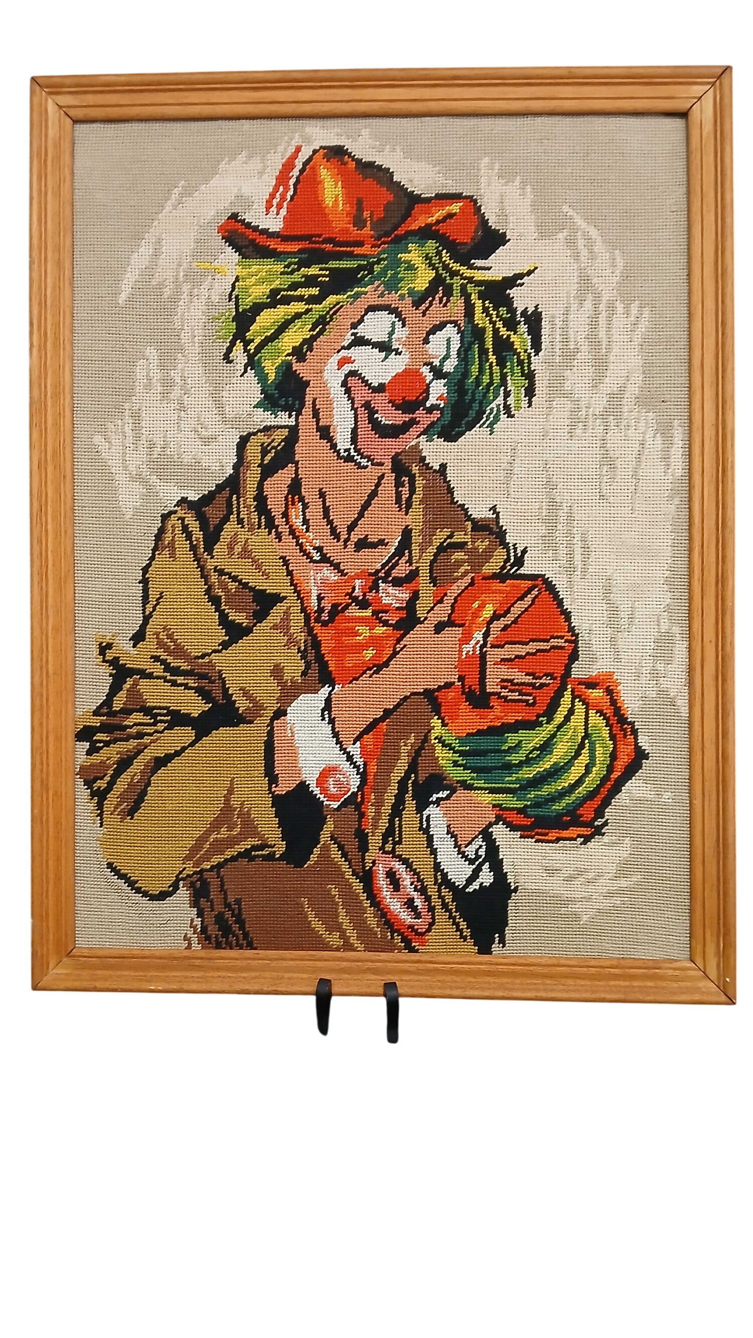 Clown en canevas vintage - Photo 0