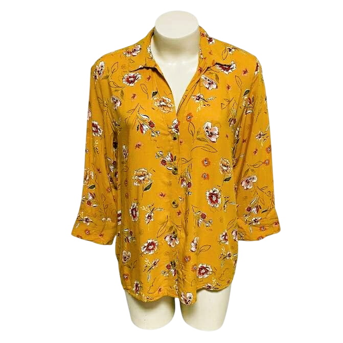 Chemisier fluide  fleurs manches 3/4 - L - Stradivarius - Modalova
