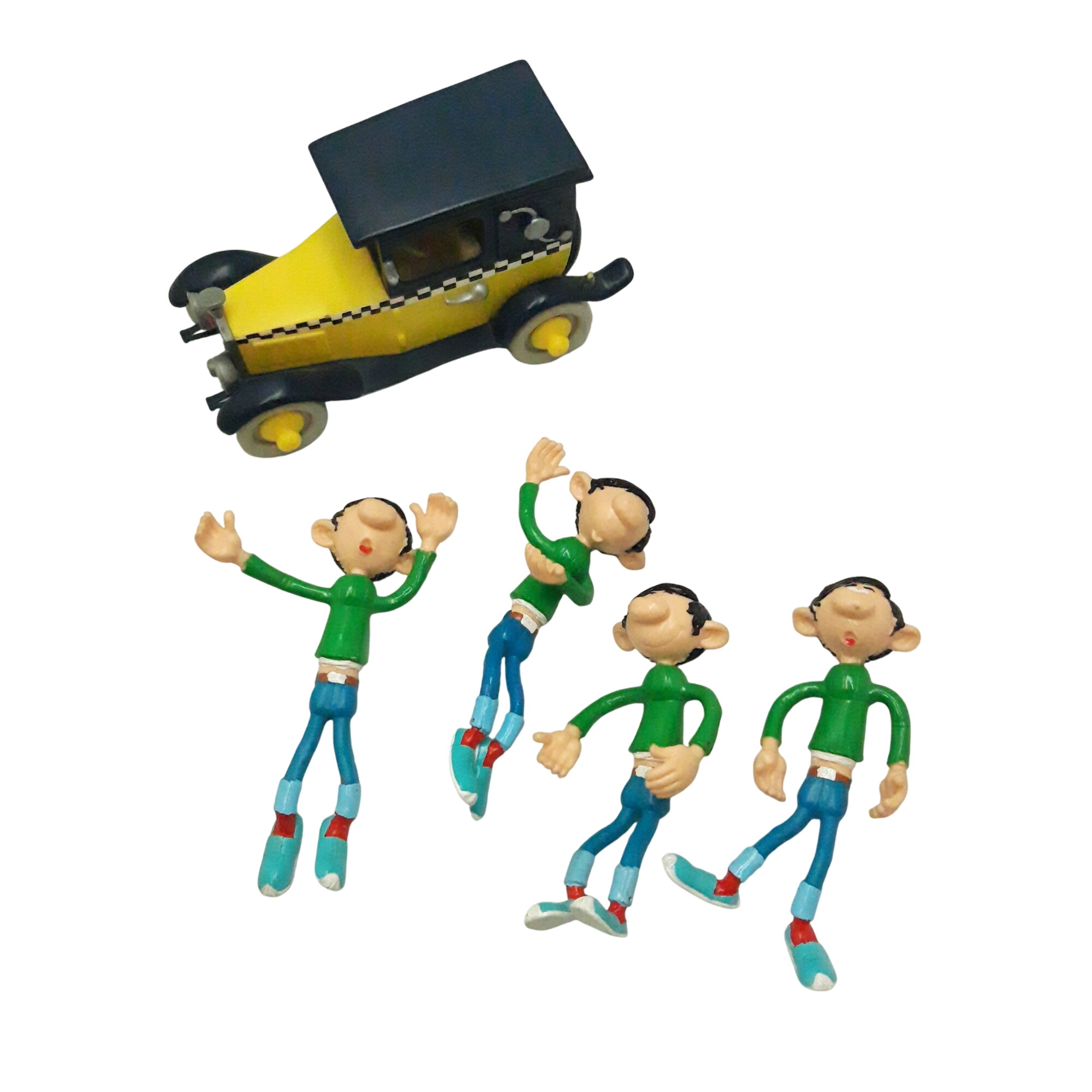 Lot de 4 figurines + 1 voiture de Gaston Lagaffe par Franquin Marsu Quick, année 90 Bon état -  reconditionné disponible sur Label Emmaüs