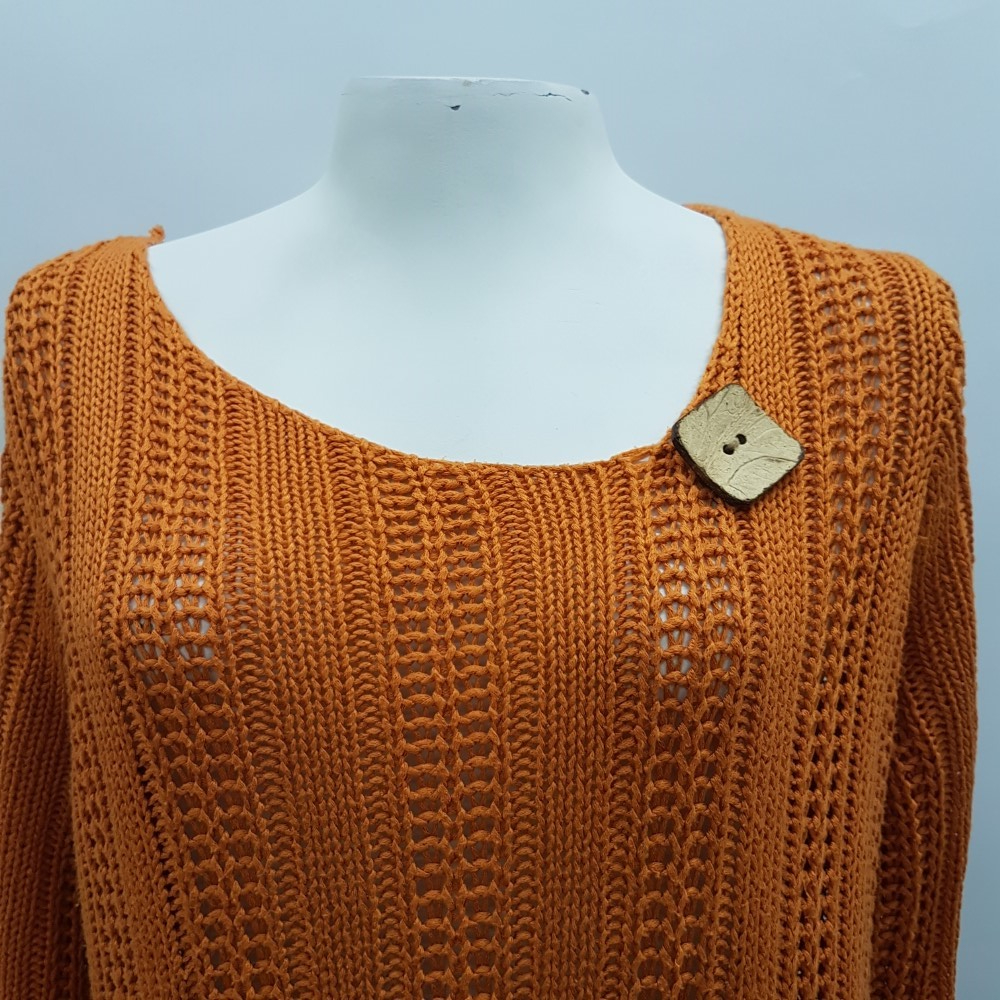 Pull en mailles orange - DAXON - Taille 42 Très bon état - Vue 5 - 
