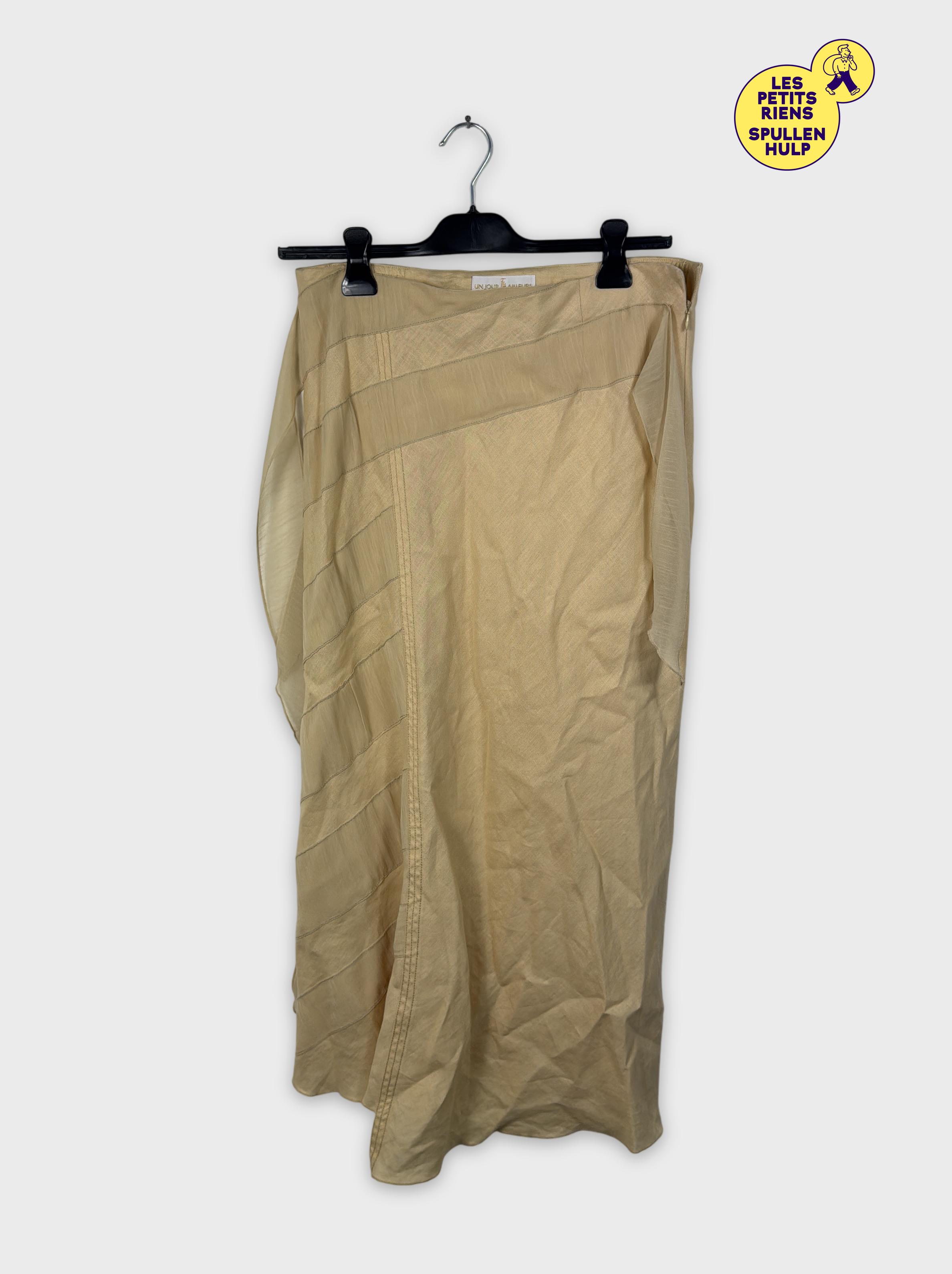 Jupe Midi Plissée Beige Un Jour Ailleurs 🌼 Taille xxxl - Photo 0