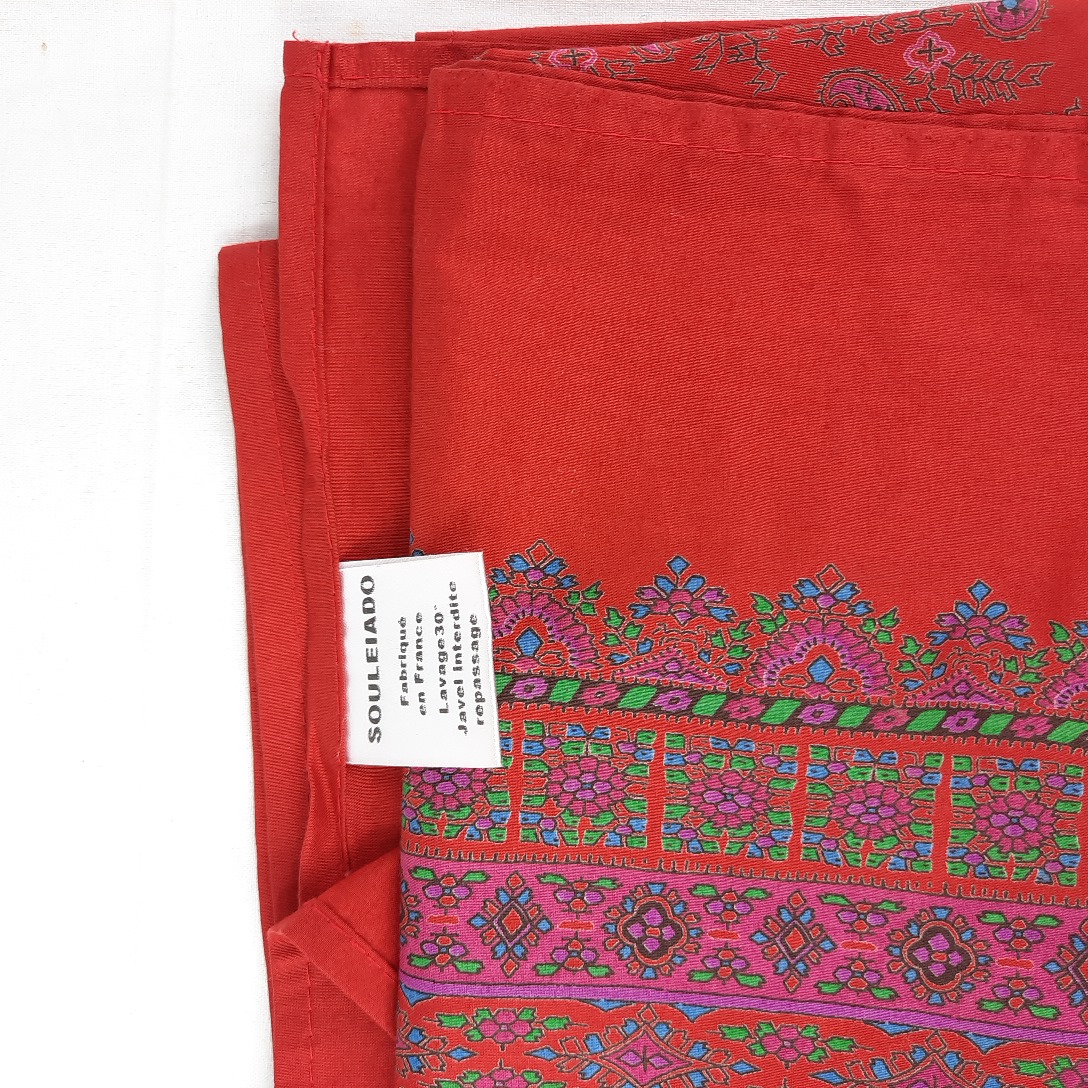 Carré De Soie Gil De Losne - Foulard Carré Motifs Vert Bleu Doré - Écharpe Vintage