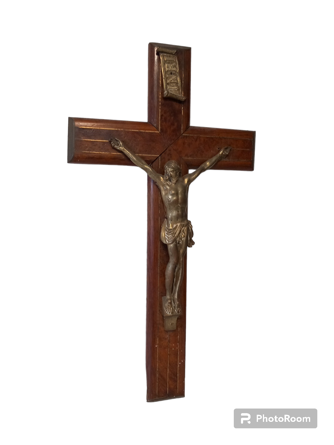 Voir photo 4 de Crucifix Vintage En Bois Et Laiton Sculpture De jésus INRI Crucifix Vintage En Bois Et Laiton Sculpture De jésus INRI Très bon état - Vue 4 -