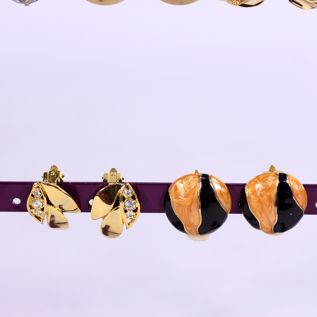 Lot de 5 paires de boucles d'oreille vintage à pince Bon état - Vue 3 - 