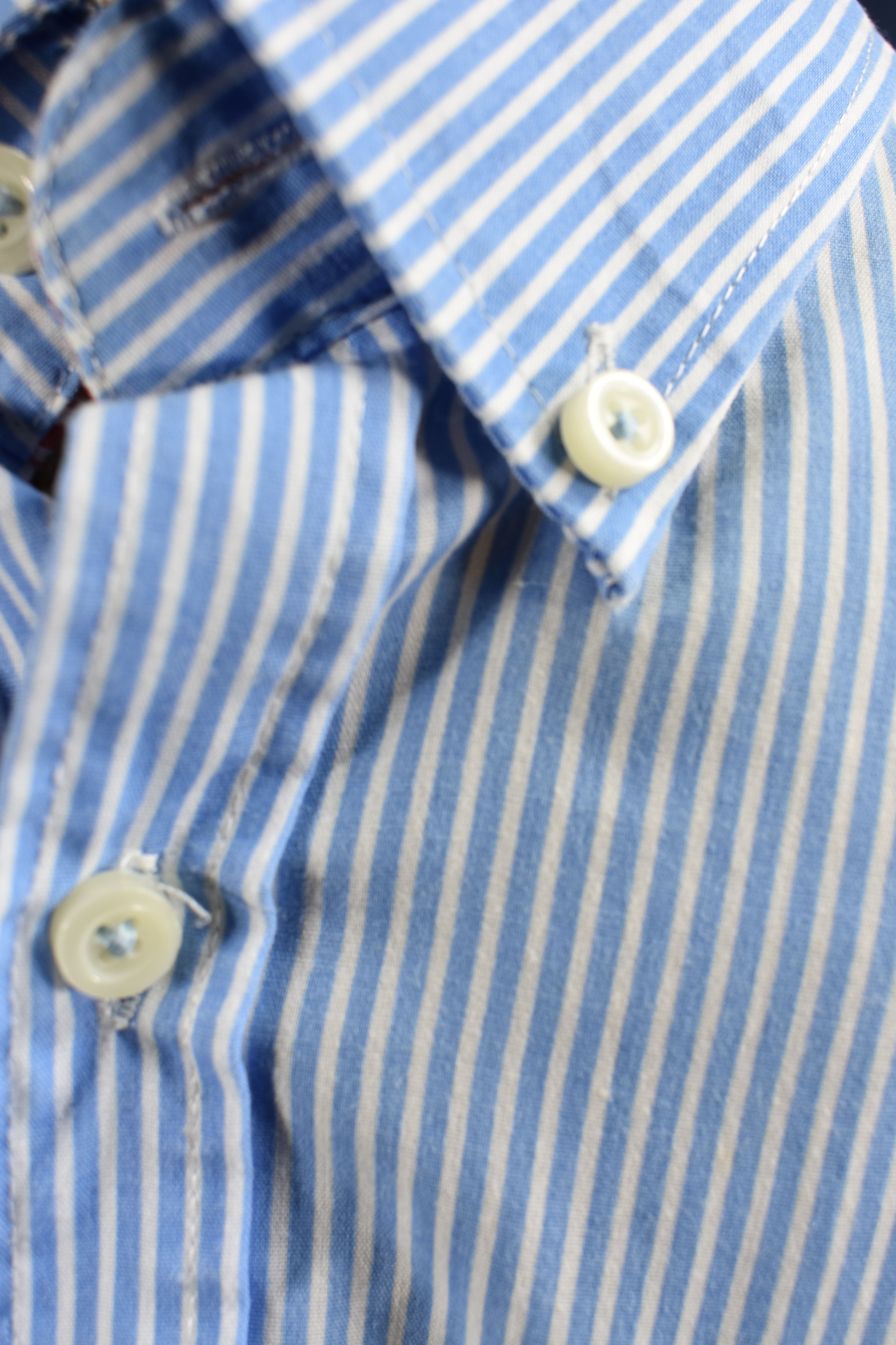 Chemisette homme à rayures blanc bleu de marque " Gil d'Auray " taille 41 / 42 Bon état - Vue 5 - 