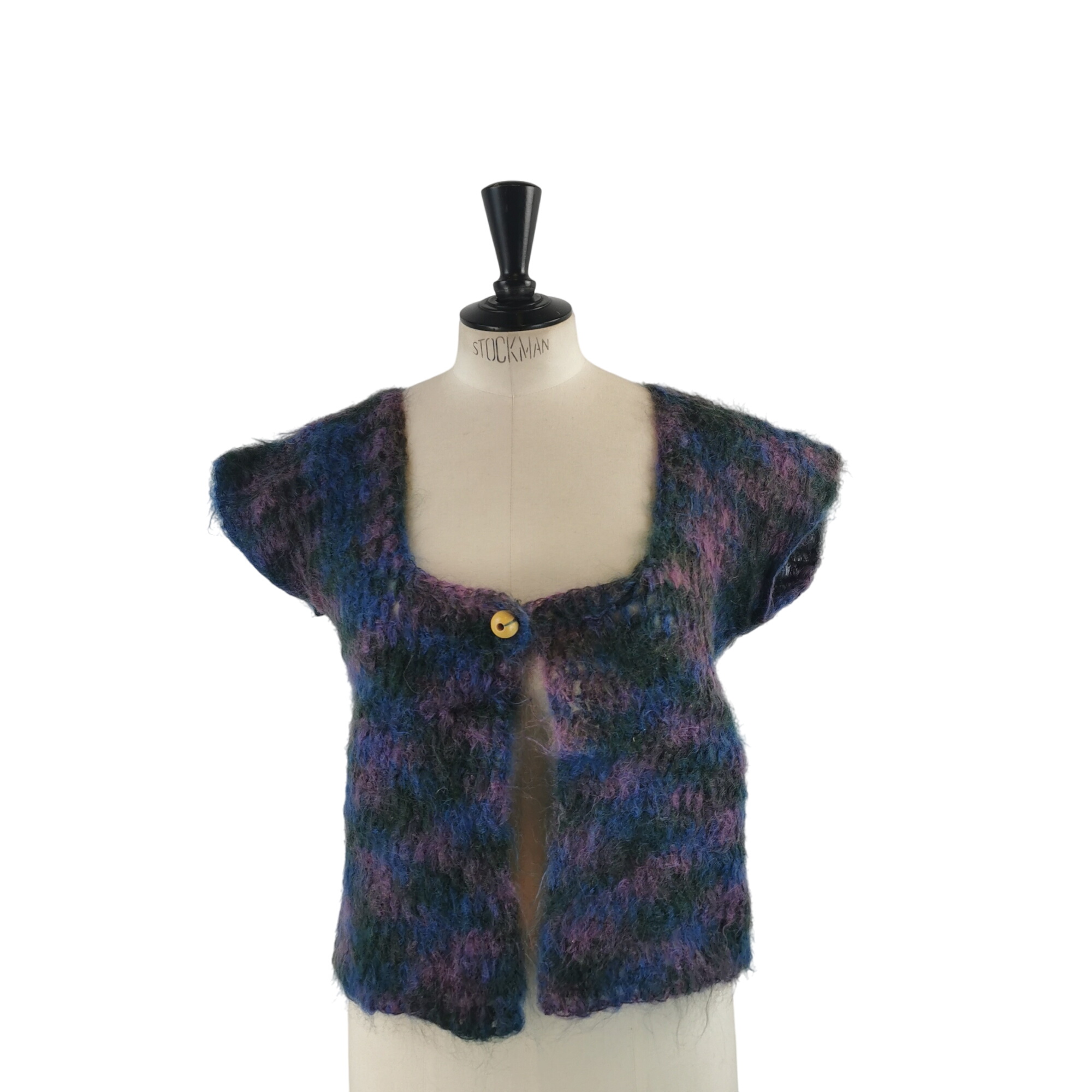 Gilet sans manches Crochet M(estimée) Bleu et Violet  -  reconditionné disponible sur Label Emmaüs